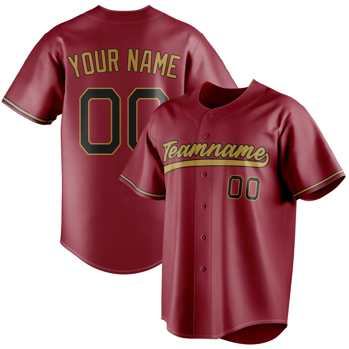 Custom Maroon & Old Gold Color Fan Baseball Jersey BB01240531WX489