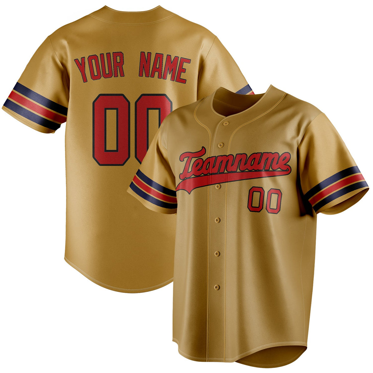 Custom Old Gold & Red Color Fan Baseball Jersey BB01240531WX527