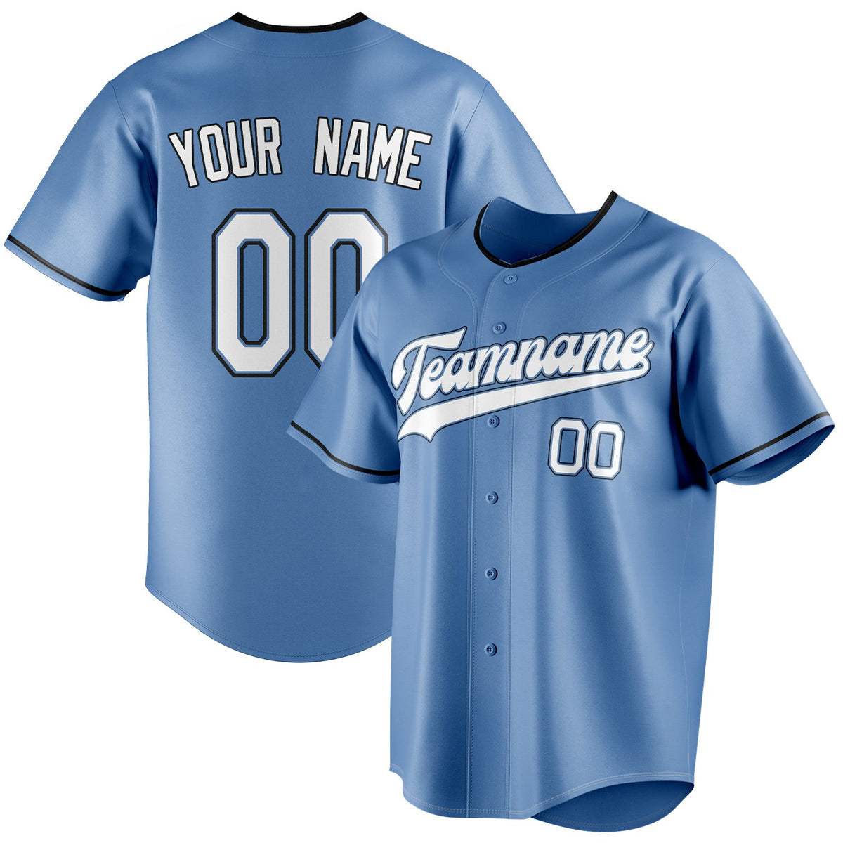 Custom Light Blue & White Color Fan Baseball Jersey BB01240531WY472