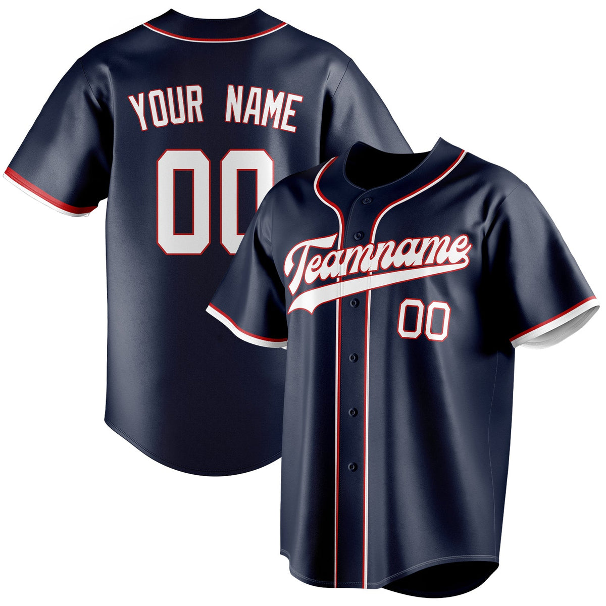 Custom Navy & White Color Fan Baseball Jersey BB01240531WY484