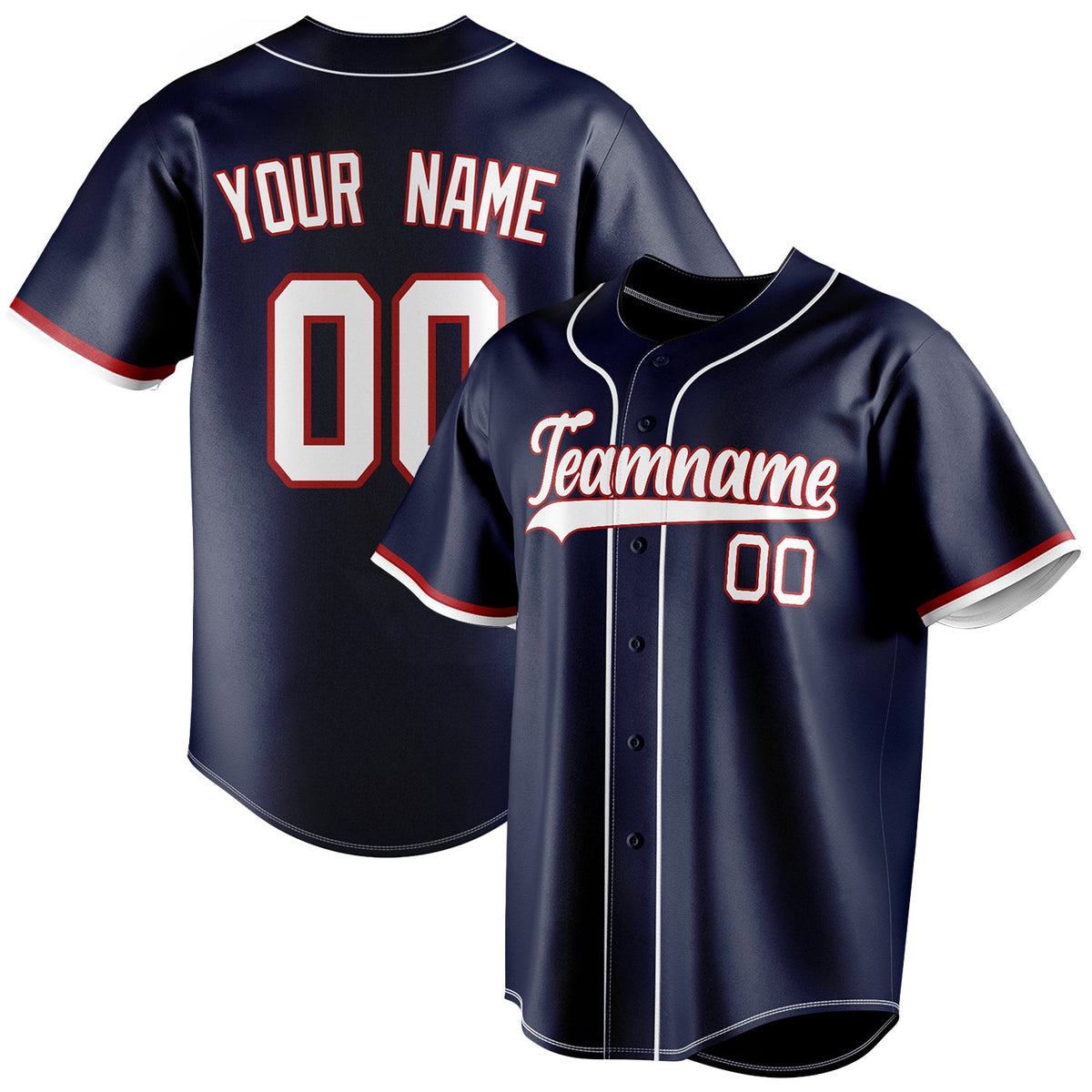 Custom Navy & White Color Fan Baseball Jersey BB01240531WY489