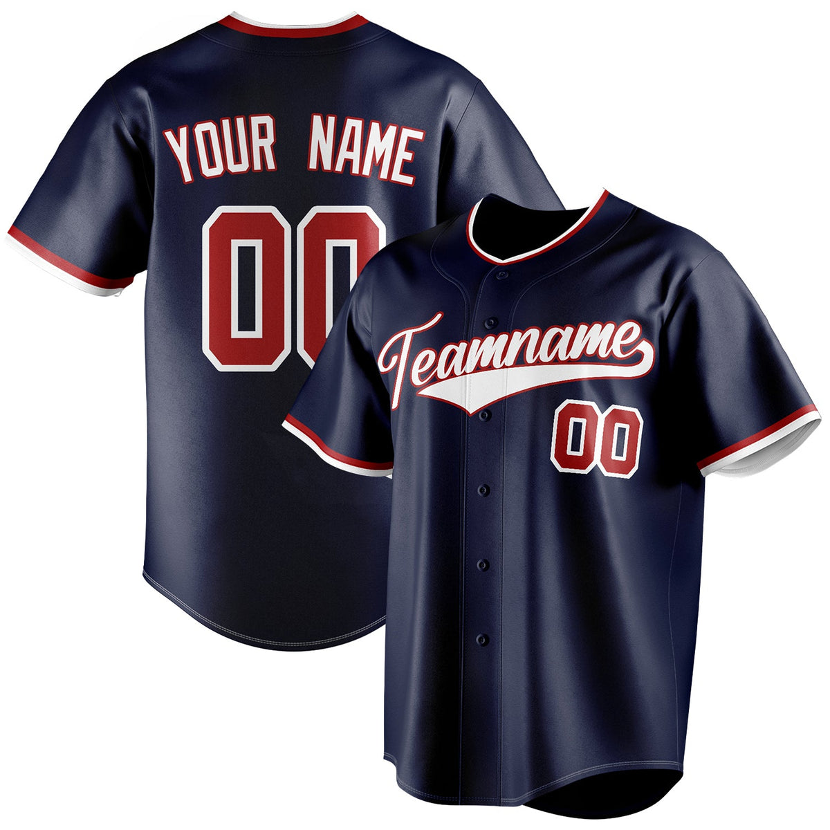 Custom Navy & White Color Fan Baseball Jersey BB01240531WY492