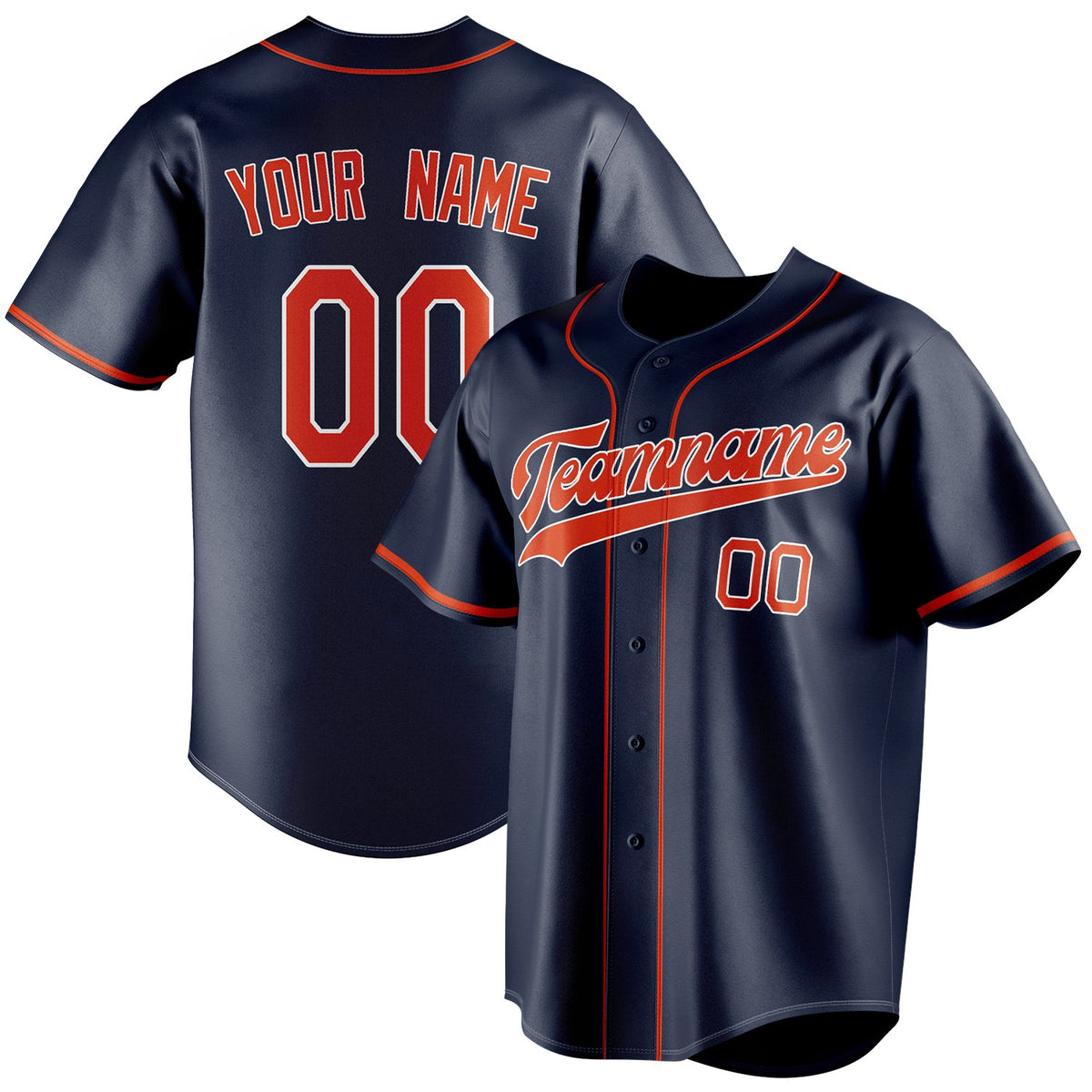 Custom Navy & Red Color Fan Baseball Jersey BB01240531WY496