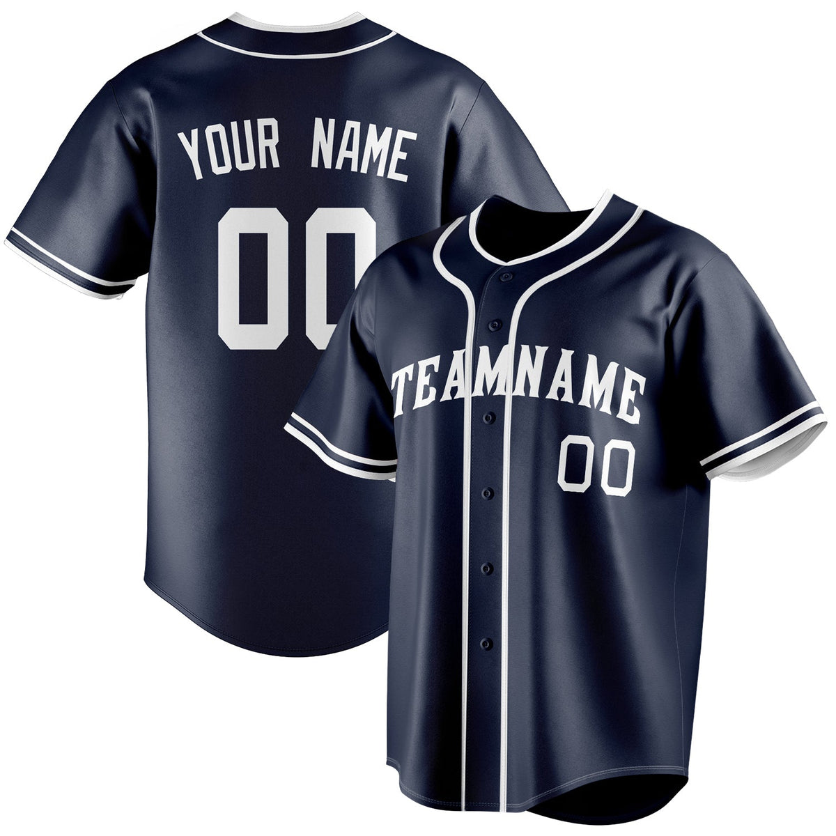 Custom Navy & White Color Fan Baseball Jersey BB01240531WY497