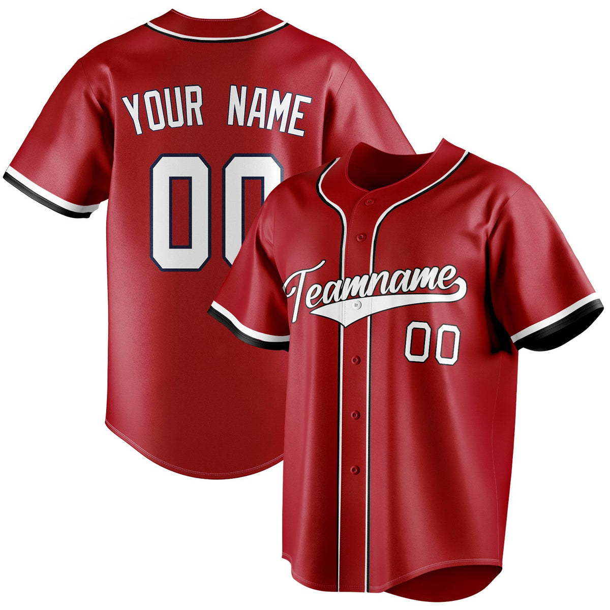 Custom Red & White Color Fan Baseball Jersey BB01240531XJ400