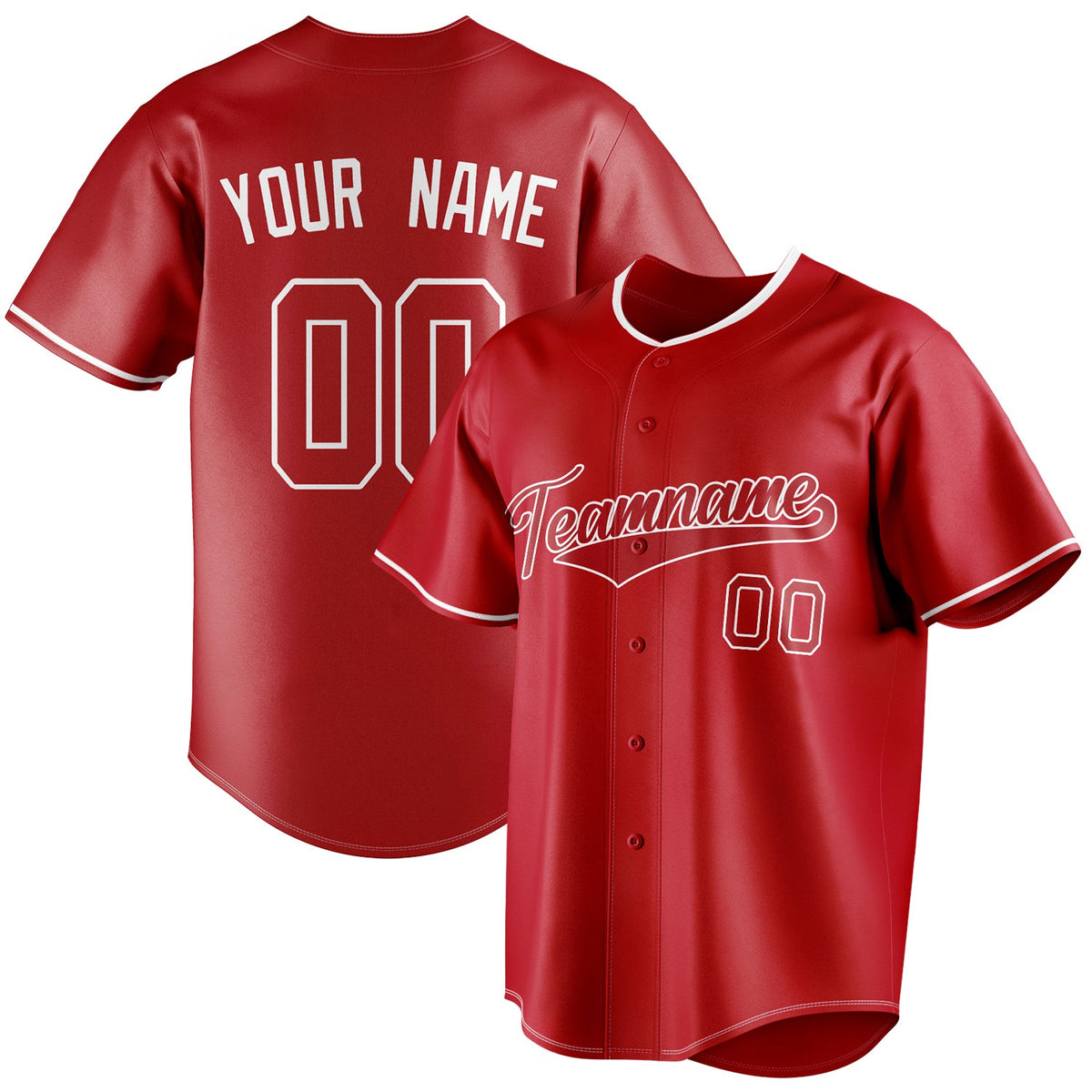 Custom Red & White Color Fan Baseball Jersey BB01240531XJ408