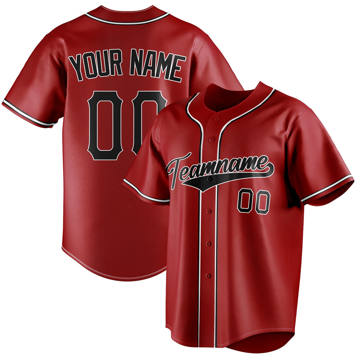 Custom Red & Black Color Fan Baseball Jersey BB01240531XJ413