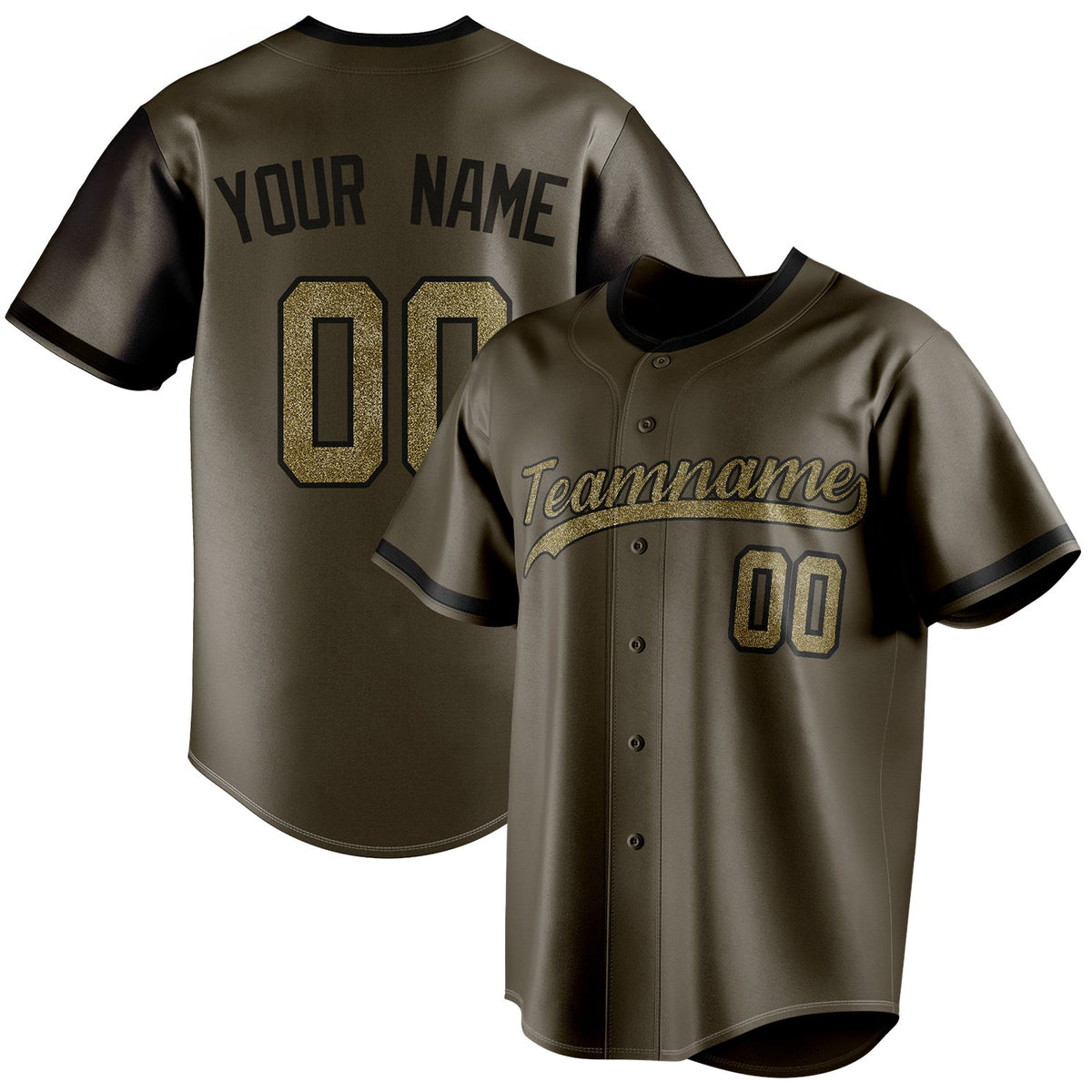 Custom Olive & Camo Color Fan Baseball Jersey BB01240531YX395