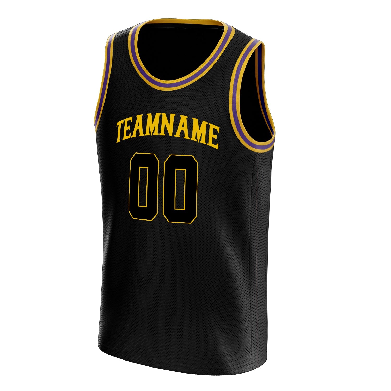 Custom Black Gold Solid-Color Basketball Jersey