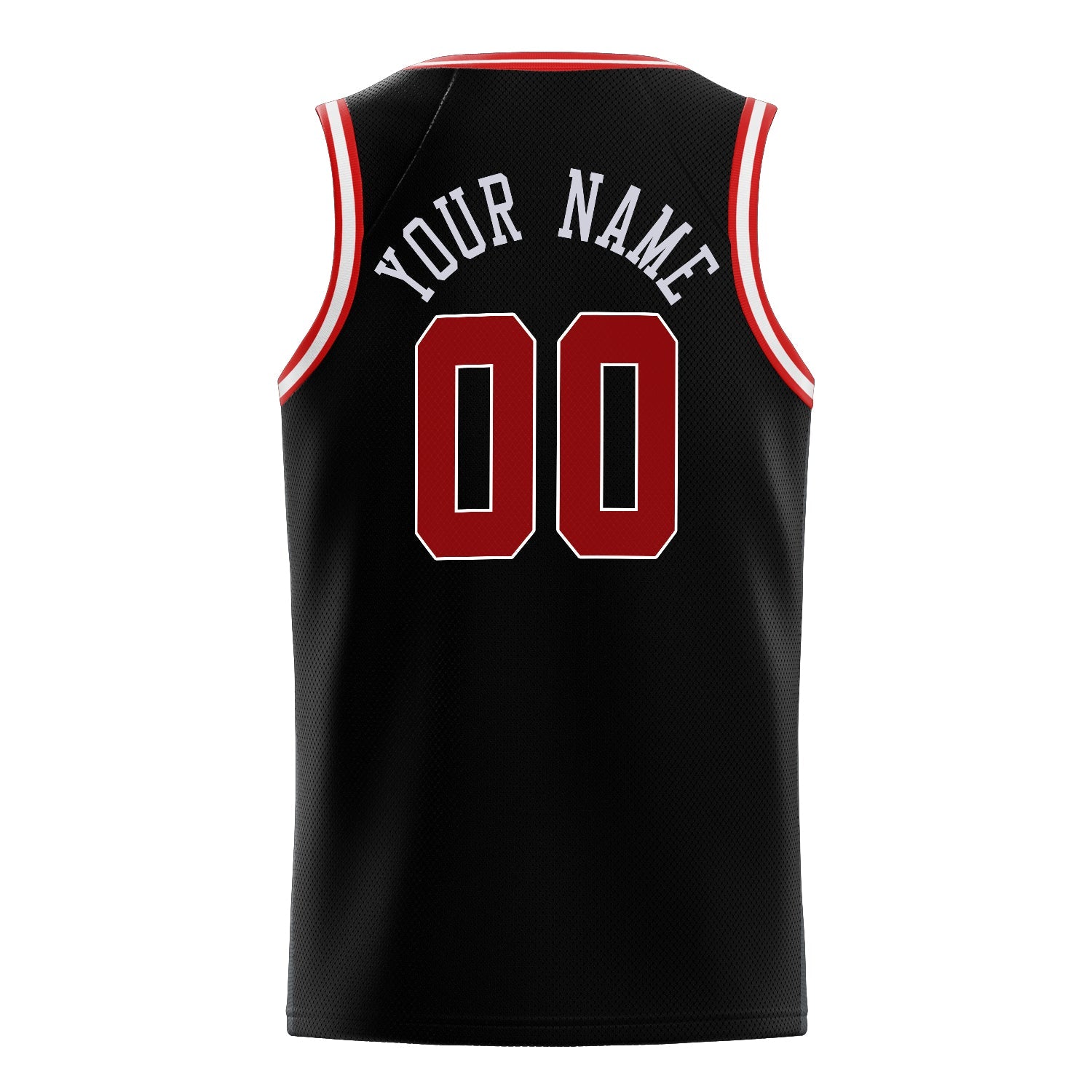 Custom Black Red Solid-Color Basketball Jersey