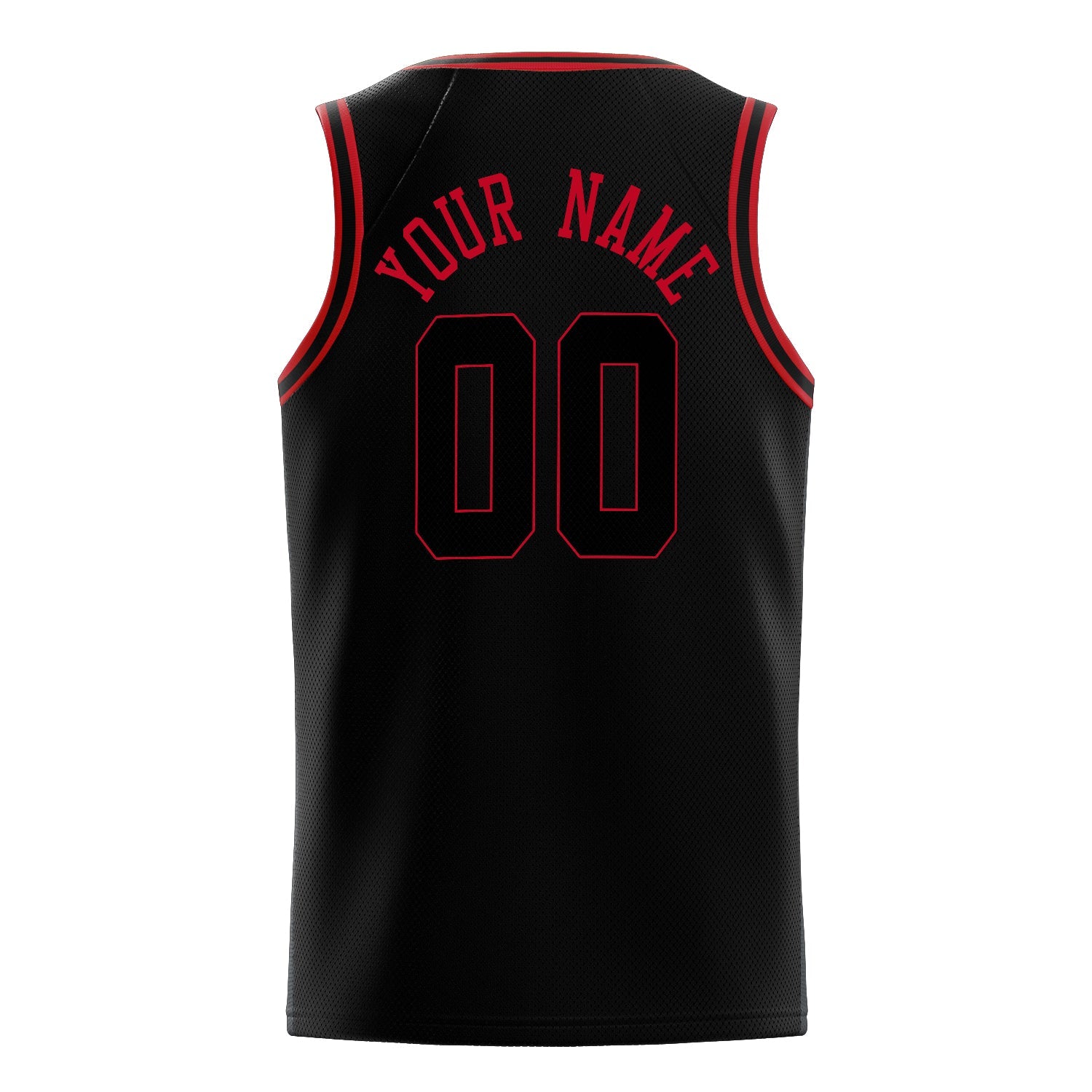 Custom Black Red Solid-Color Basketball Jersey