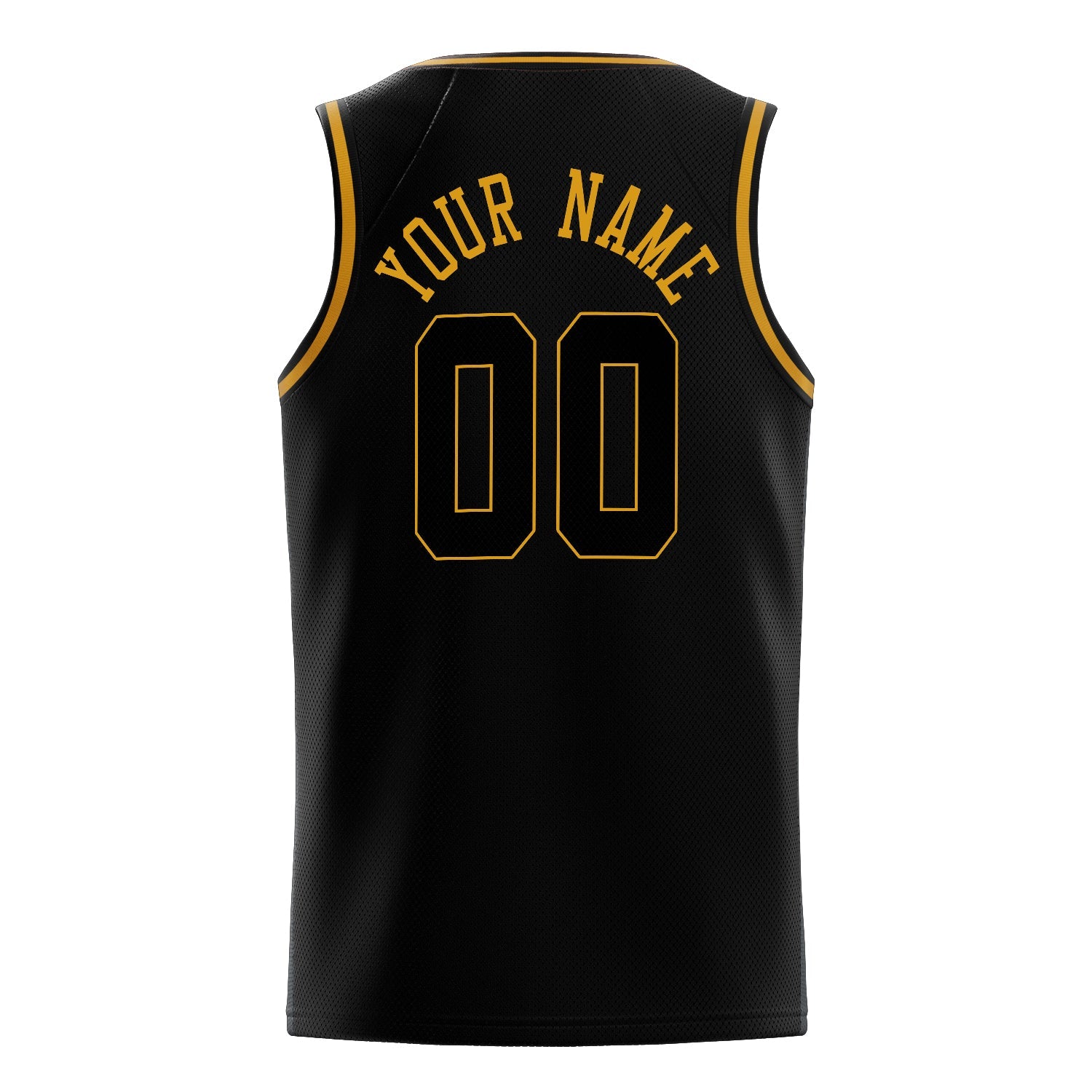 Custom Black Gold Solid-Color Basketball Jersey
