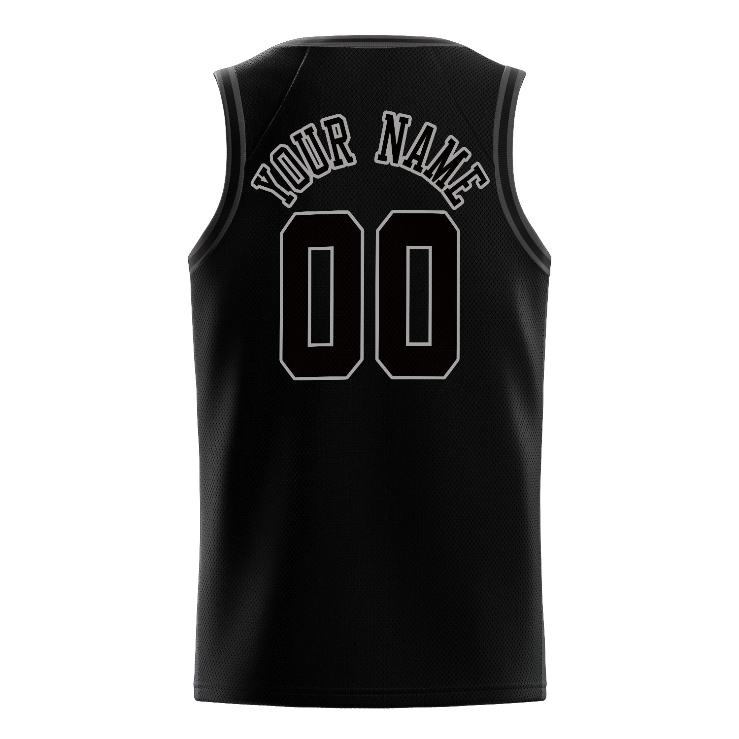 Custom Black Gray Solid-Color Basketball Jersey