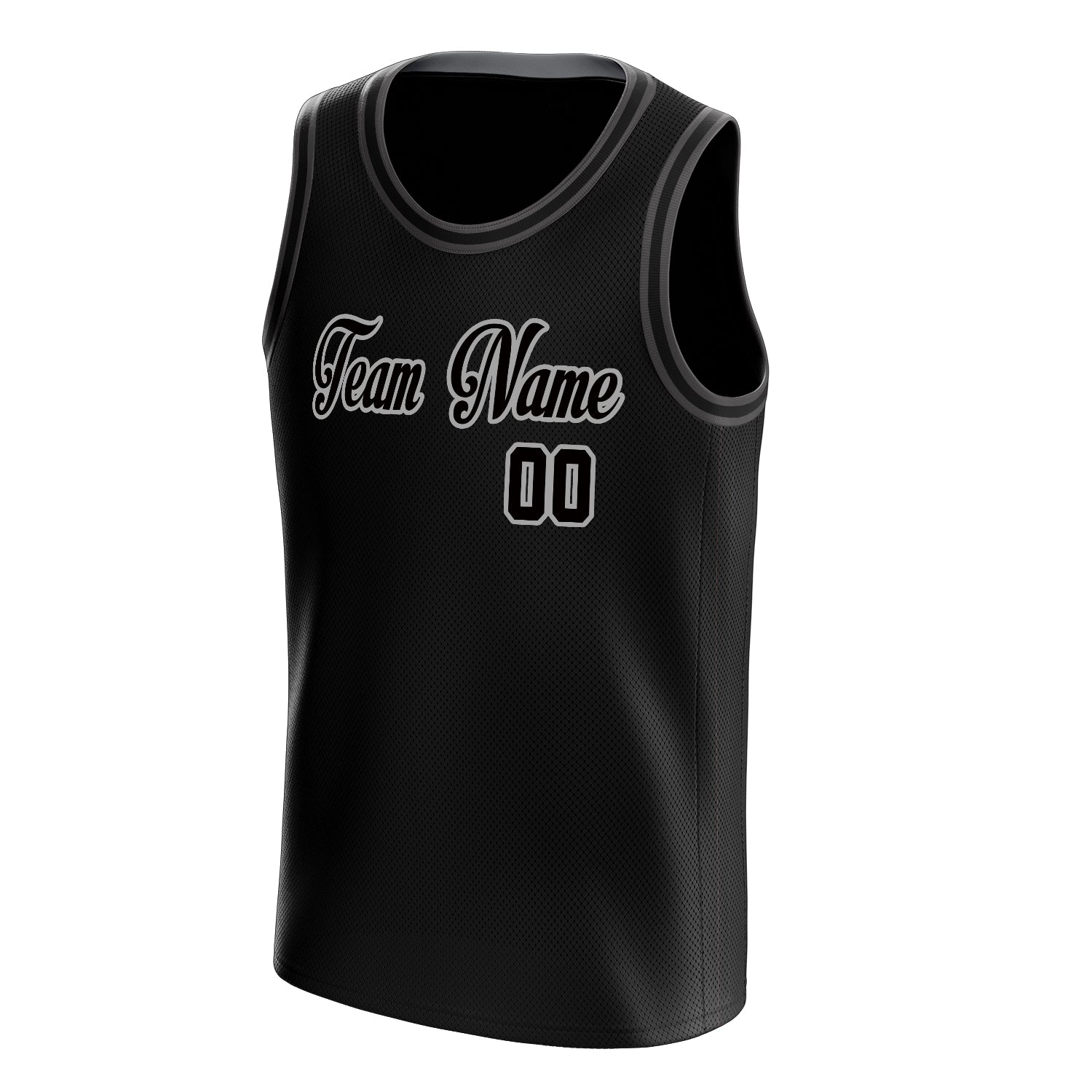 Custom Black Gray Solid-Color Basketball Jersey
