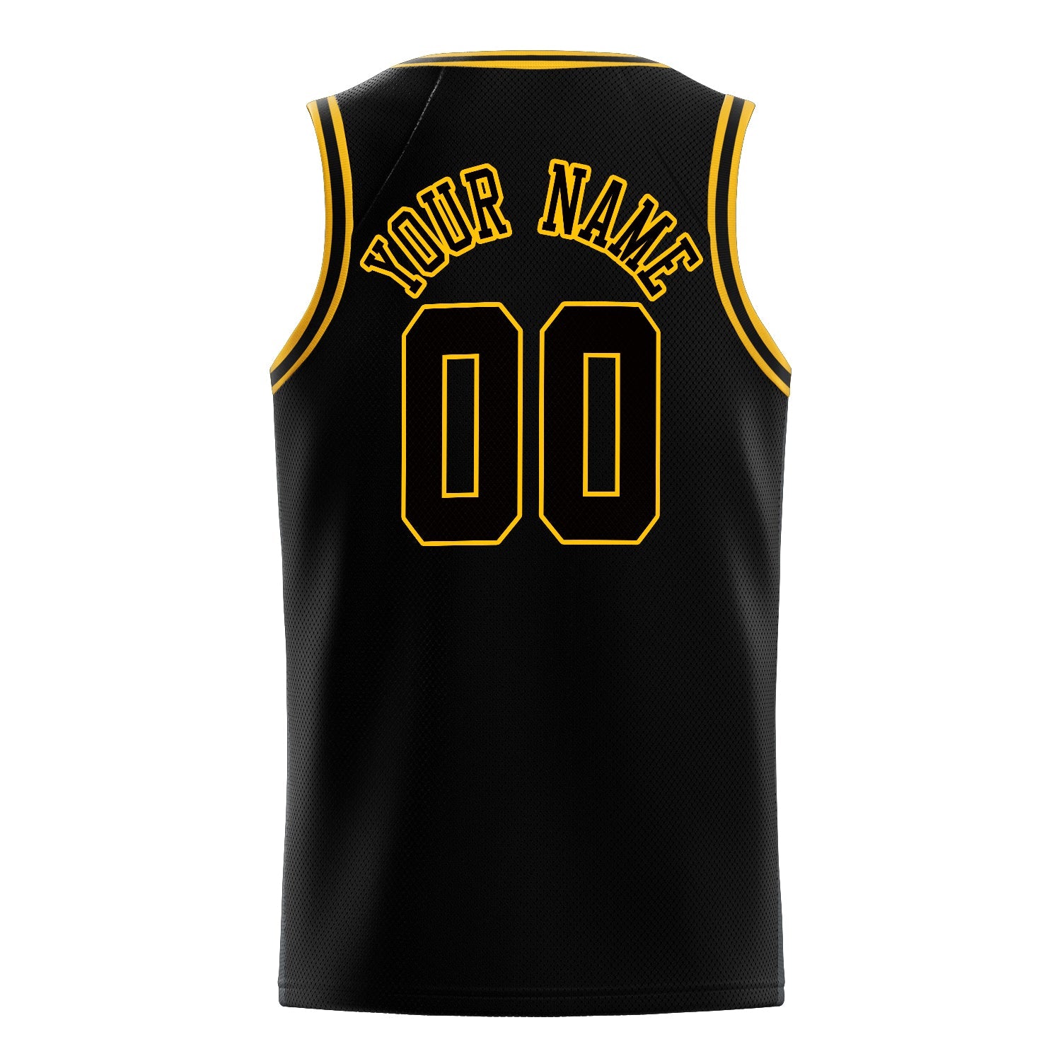 Custom Black Gold Solid-Color Basketball Jersey