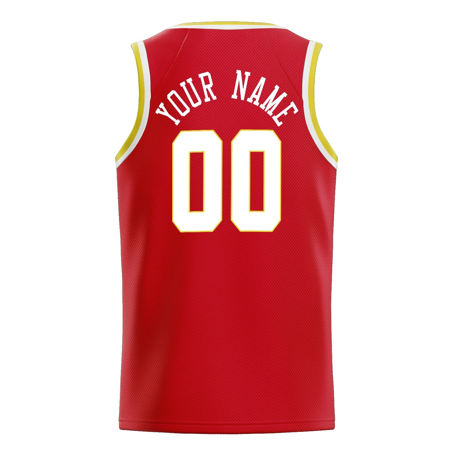 Custom Red White Solid-Color Basketball Jersey