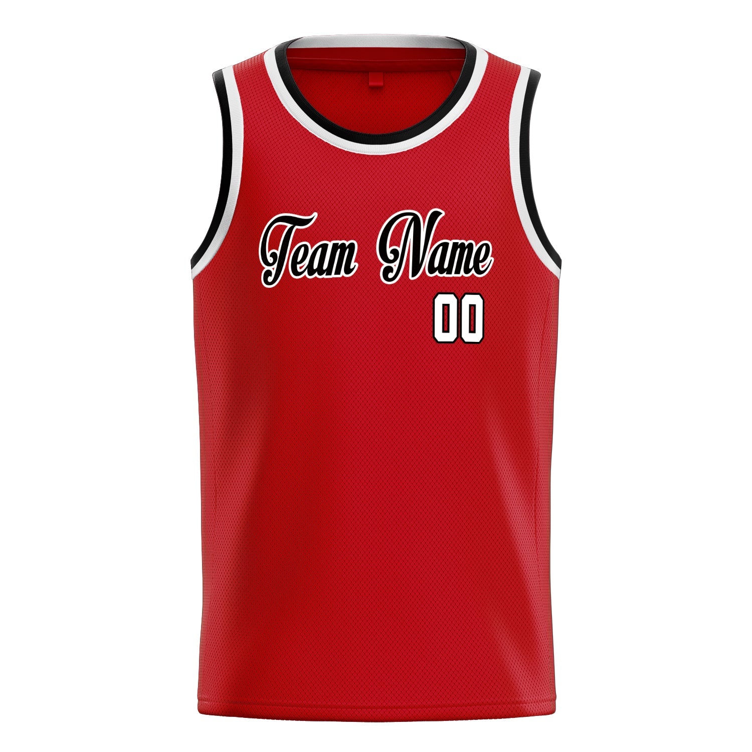 Custom Red White Solid-Color Basketball Jersey
