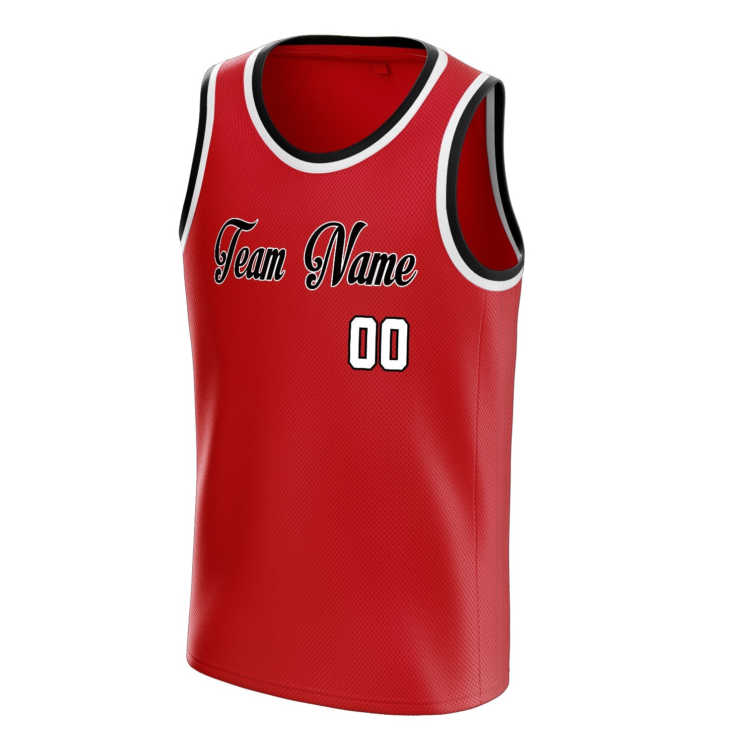 Custom Red White Solid-Color Basketball Jersey