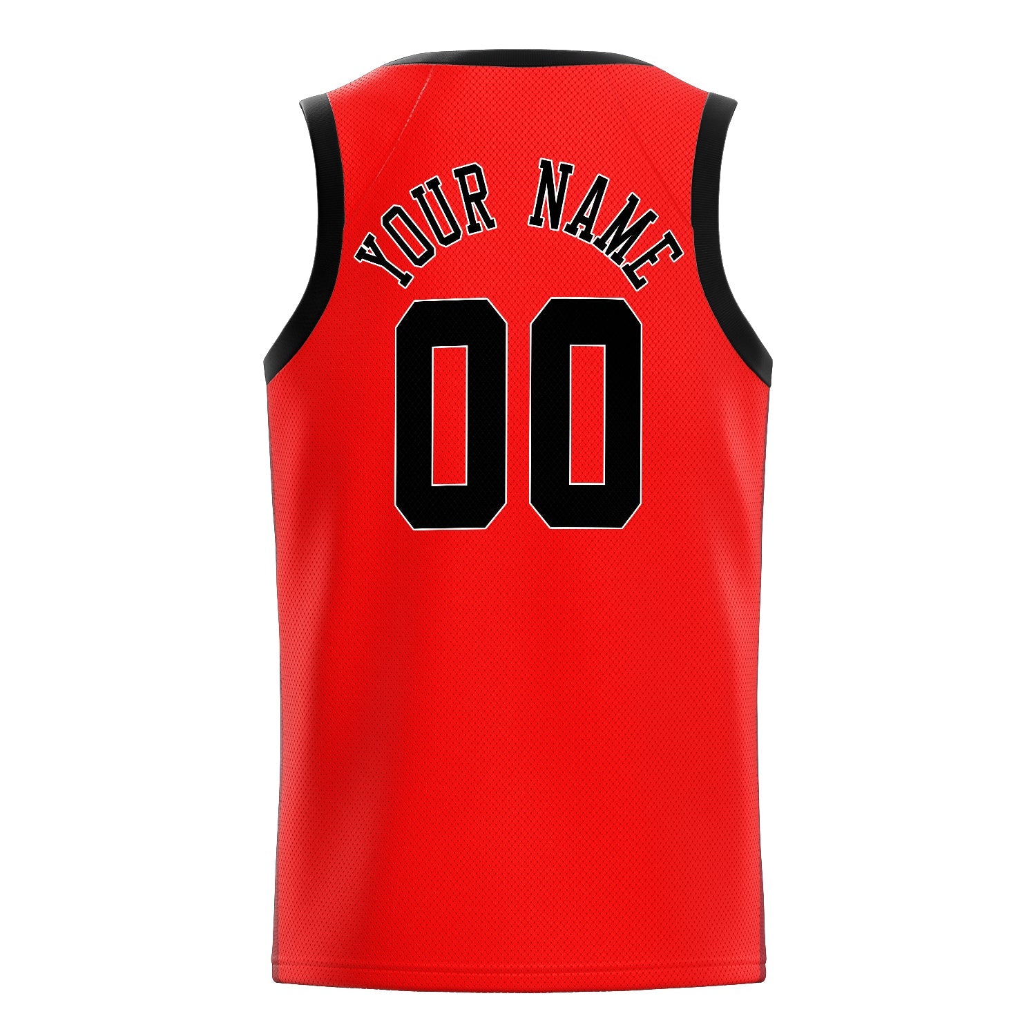 Custom Red Black Solid-Color Basketball Jersey