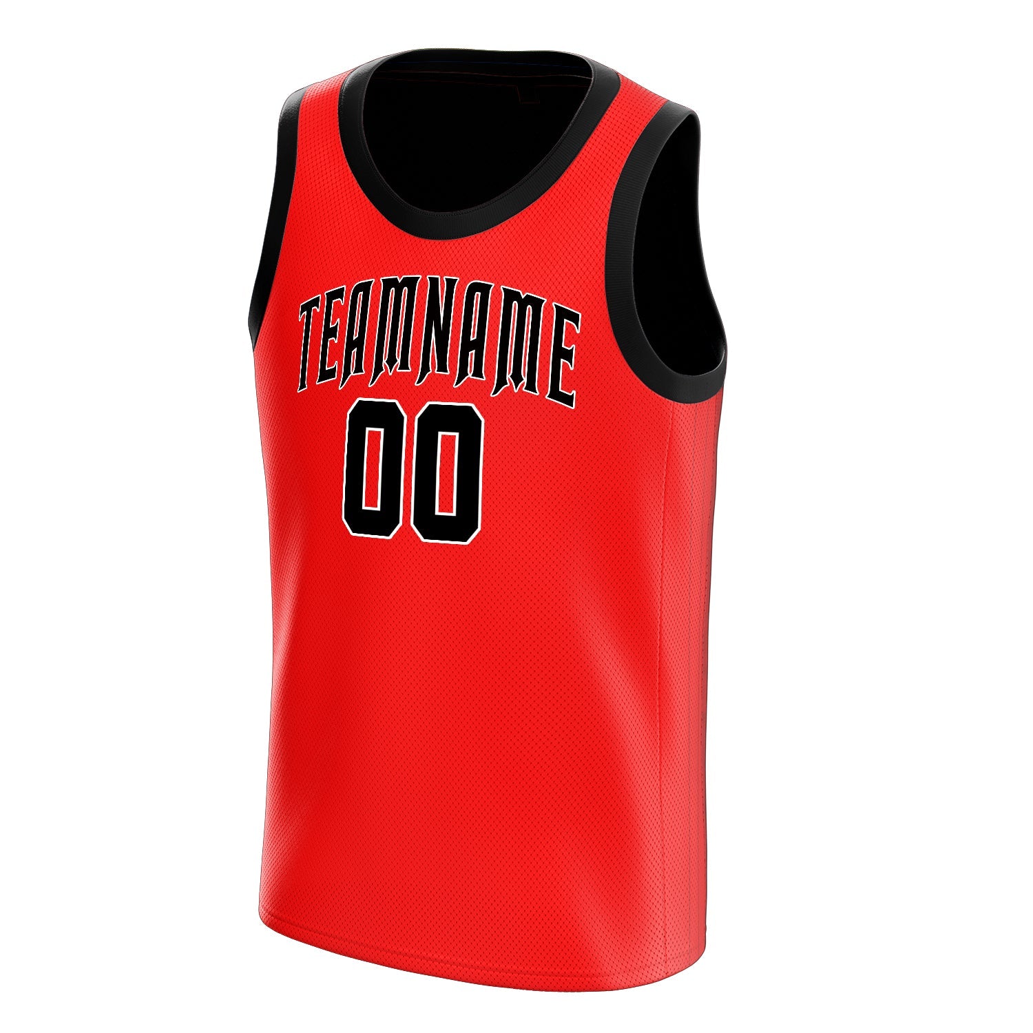 Custom Red Black Solid-Color Basketball Jersey