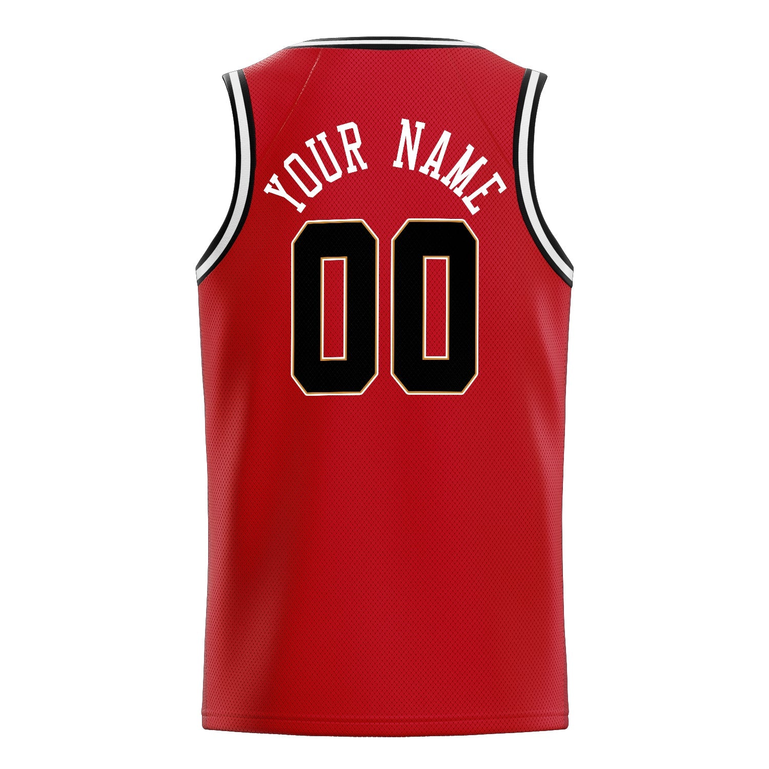 Custom Red Black Solid-Color Basketball Jersey