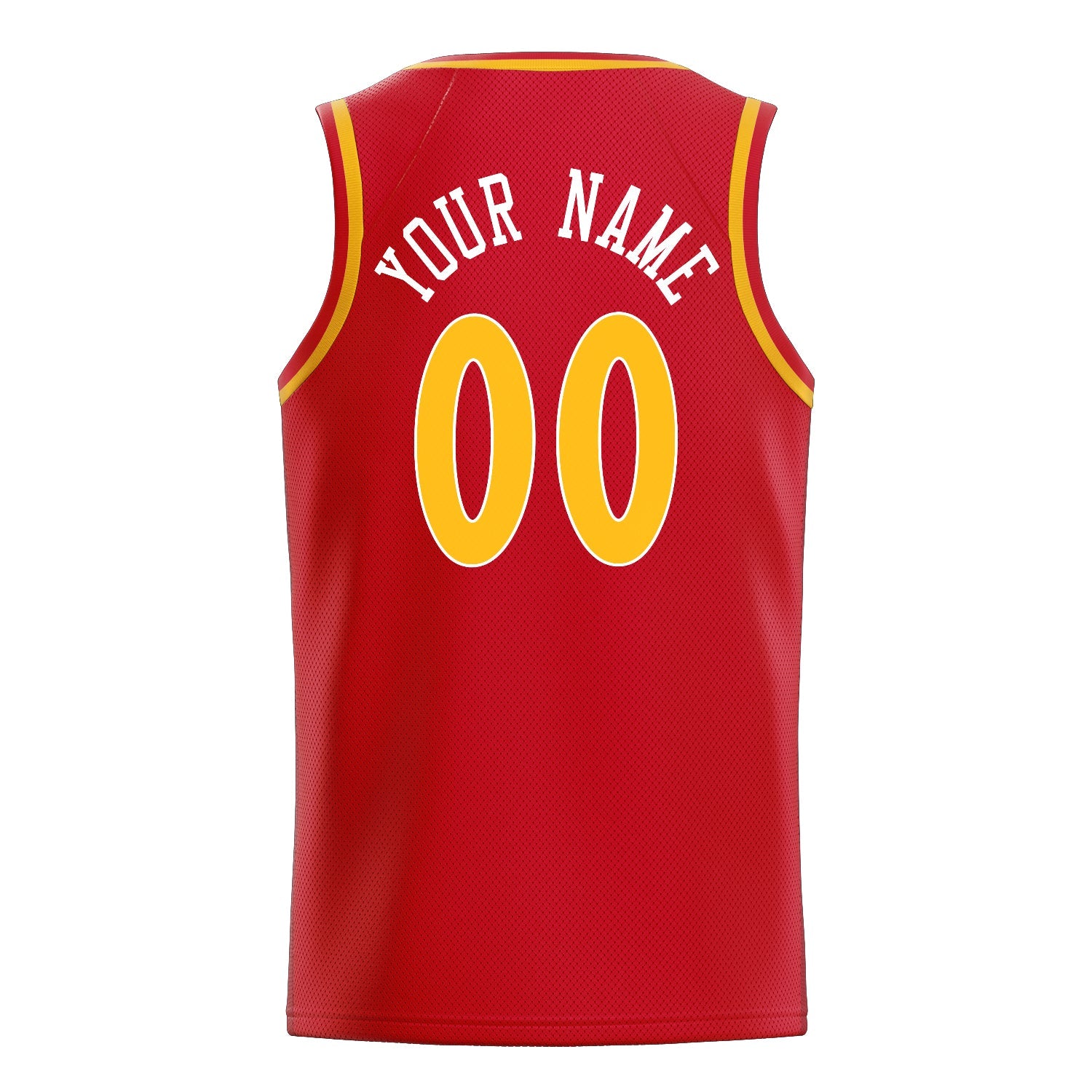 Custom Red Gold Solid-Color Basketball Jersey