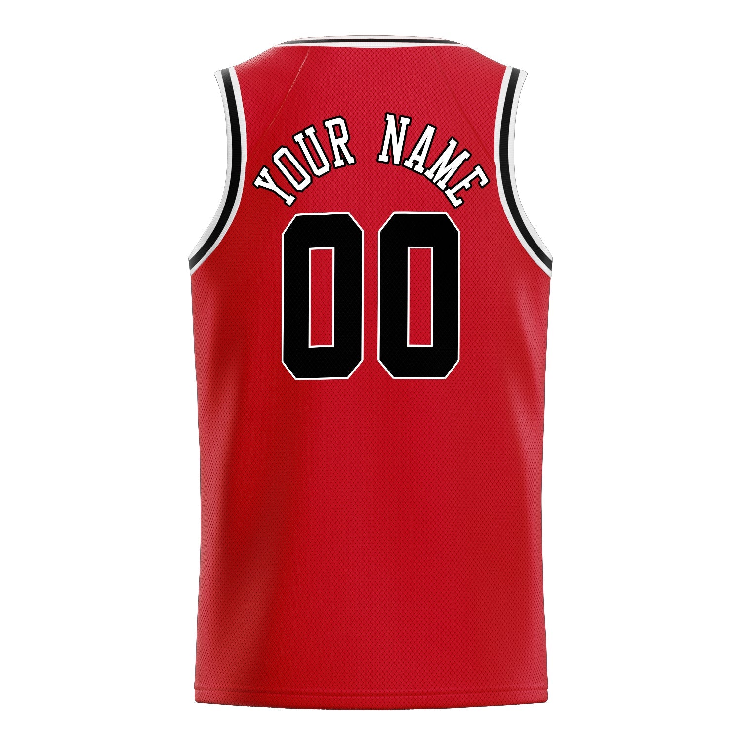 Custom Red Black Solid-Color Basketball Jersey