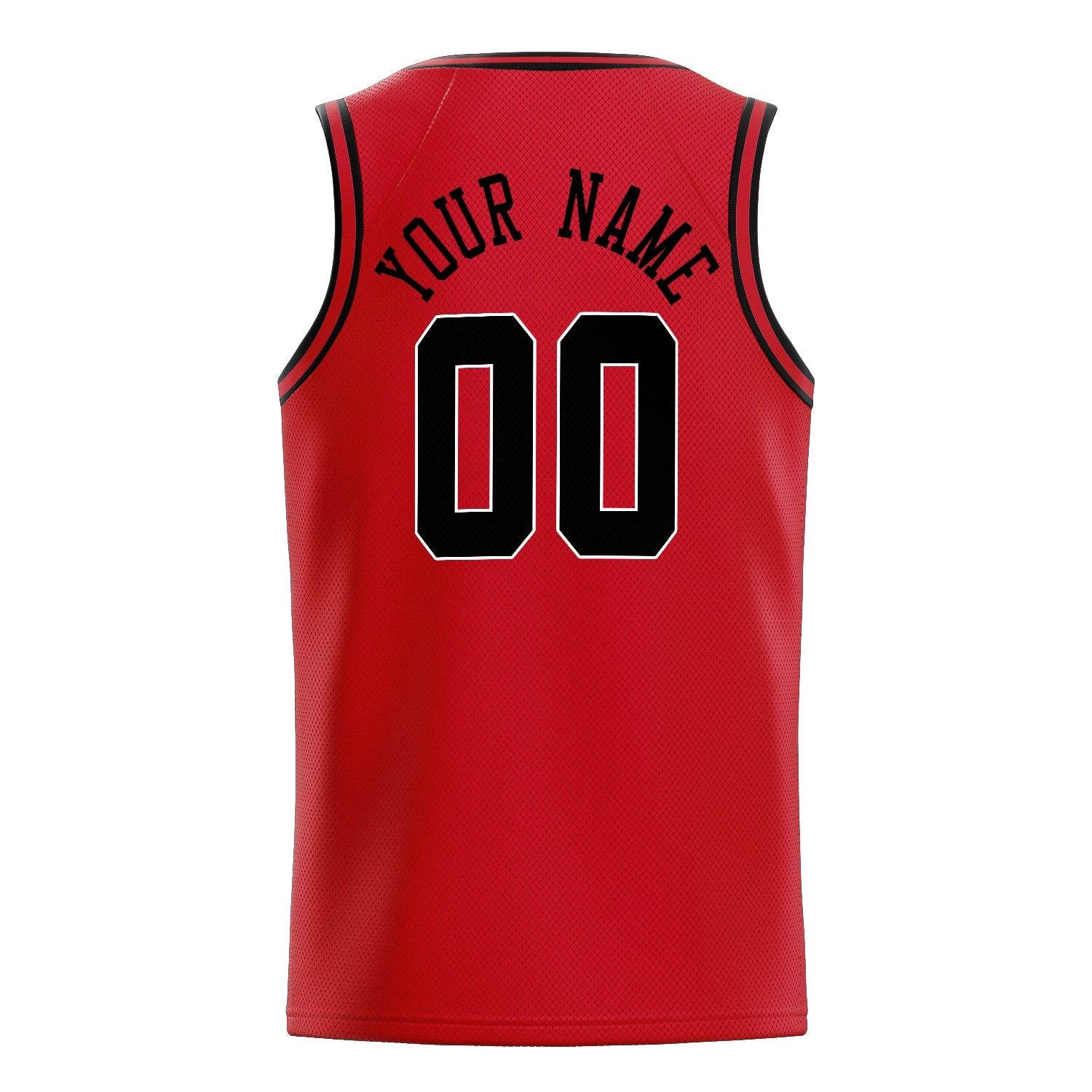 Custom Red Black Solid-Color Basketball Jersey
