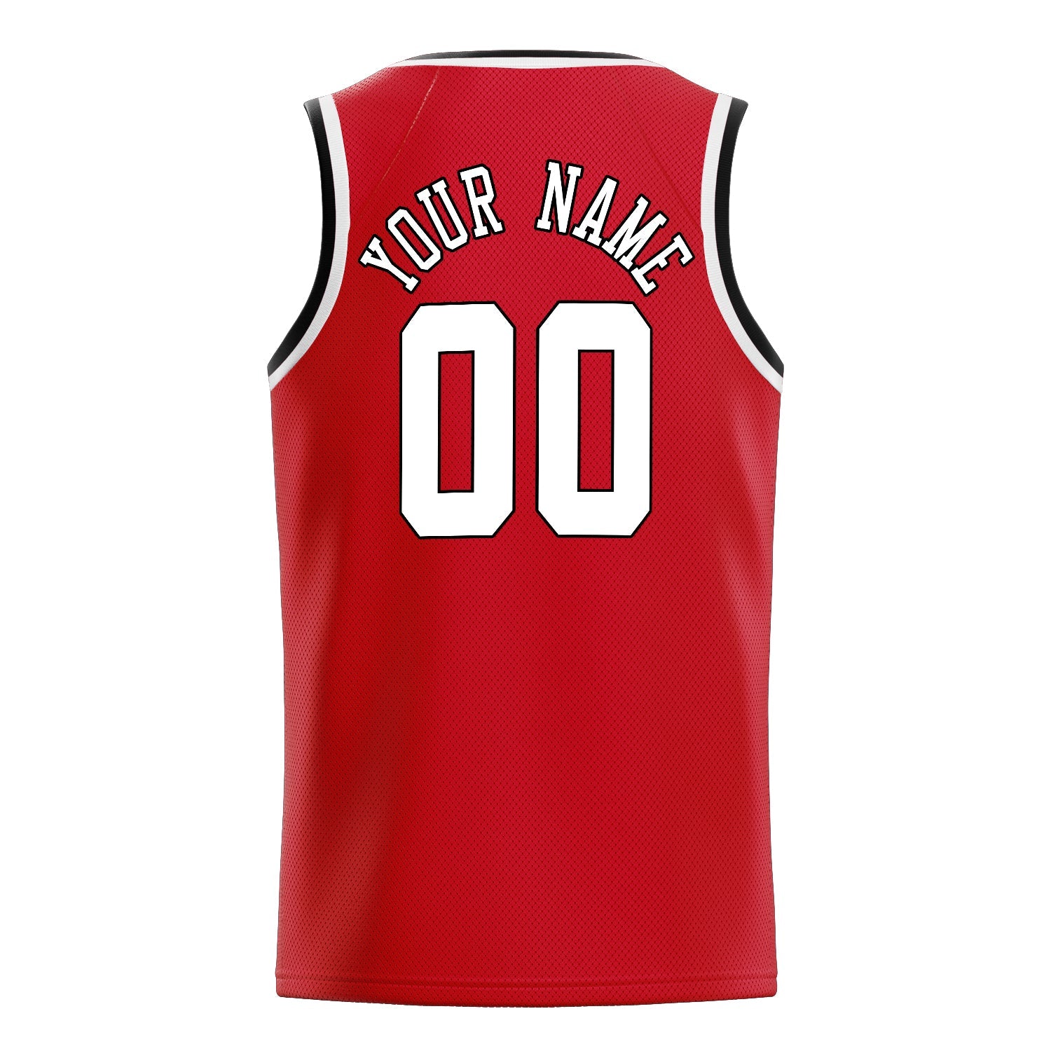 Custom Red White Solid-Color Basketball Jersey