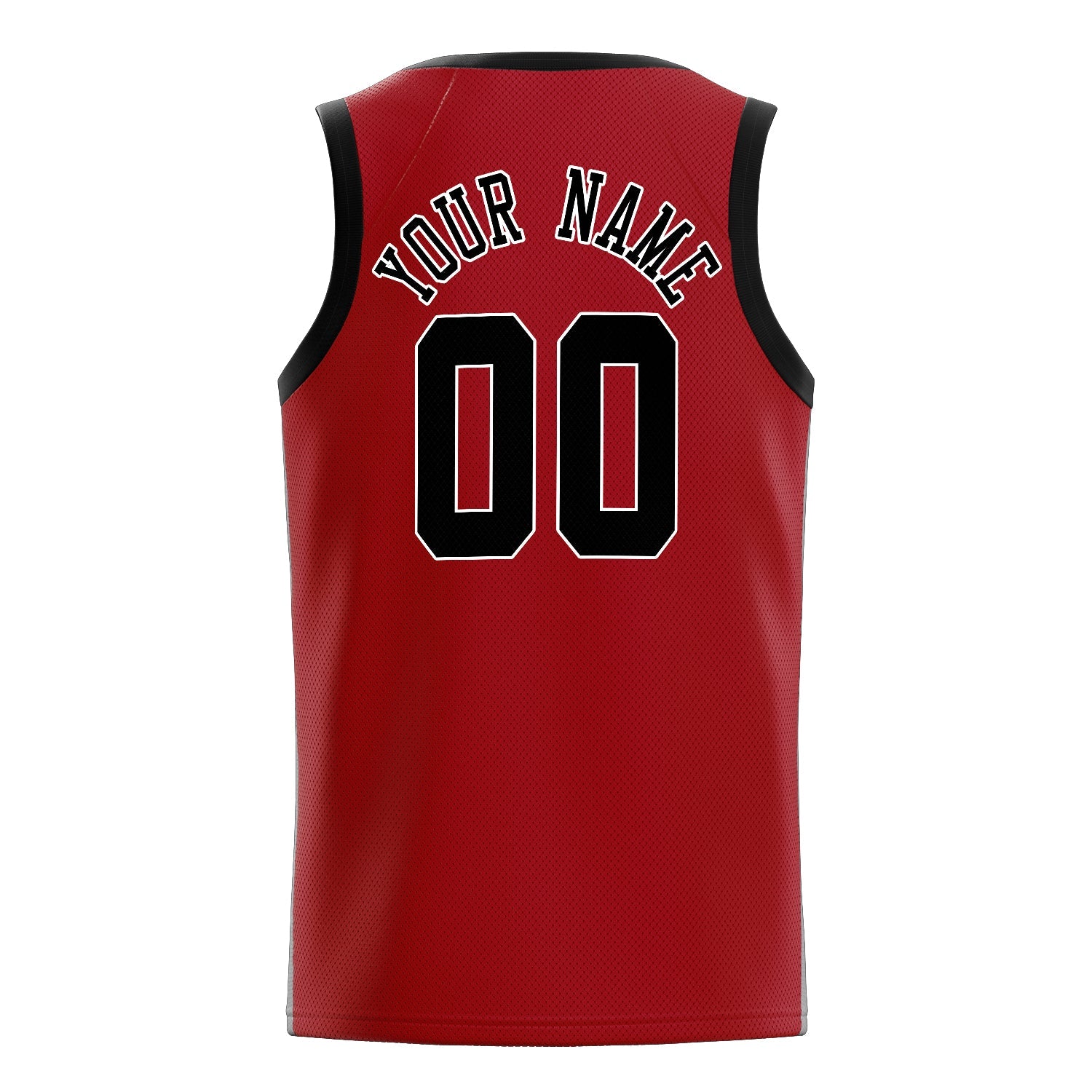 Custom Red Black Solid-Color Basketball Jersey