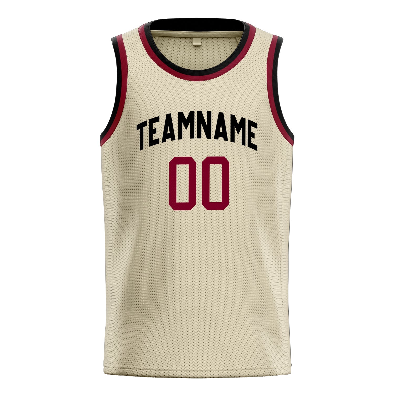 Custom Cream Red Solid-Color Basketball Jersey
