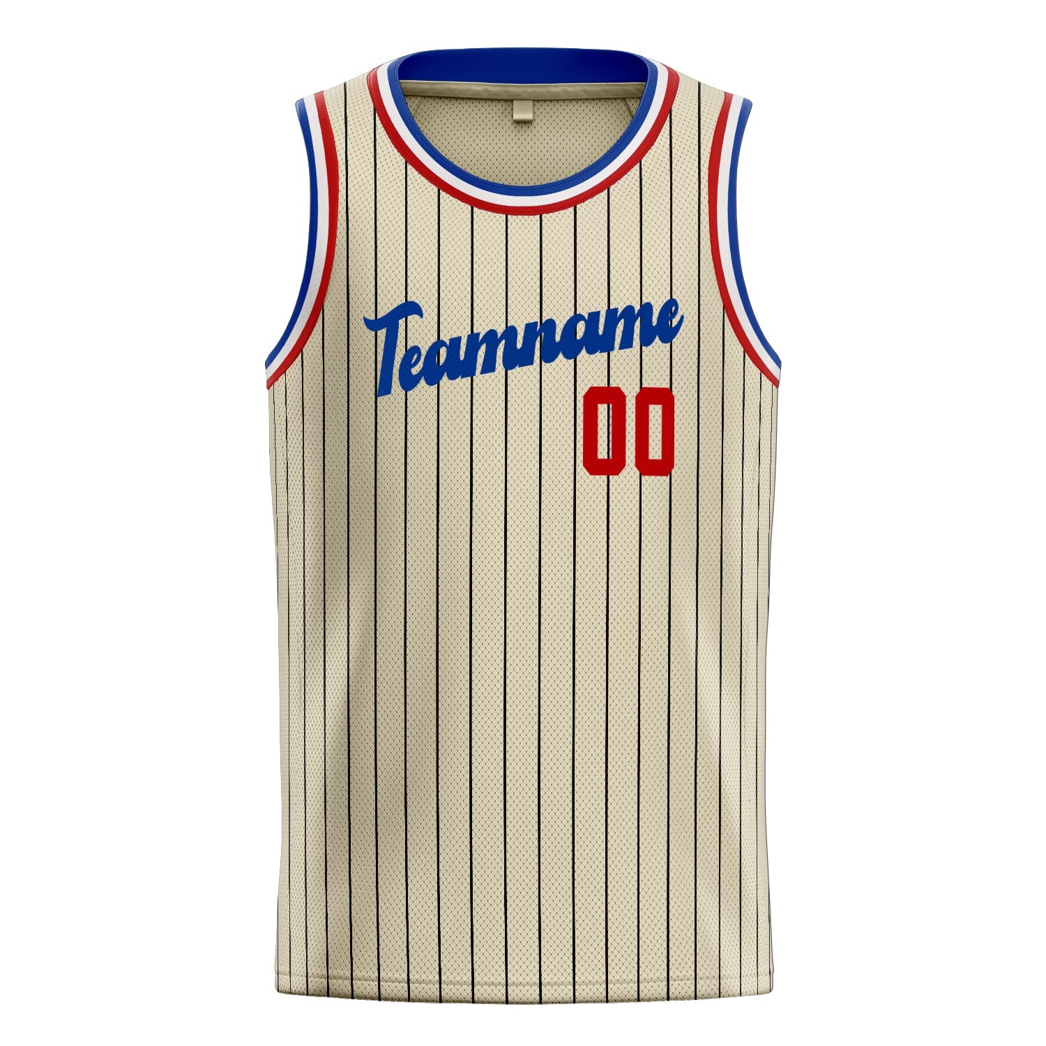 Custom Cream Orange Black-Pinstripe Basketball Jersey