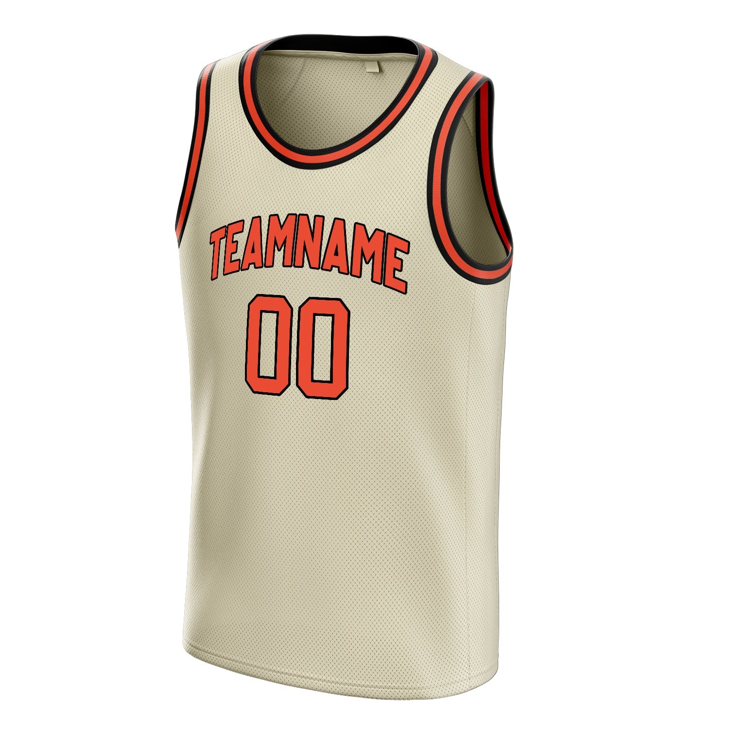 Custom Cream Orange Solid-Color Basketball Jersey