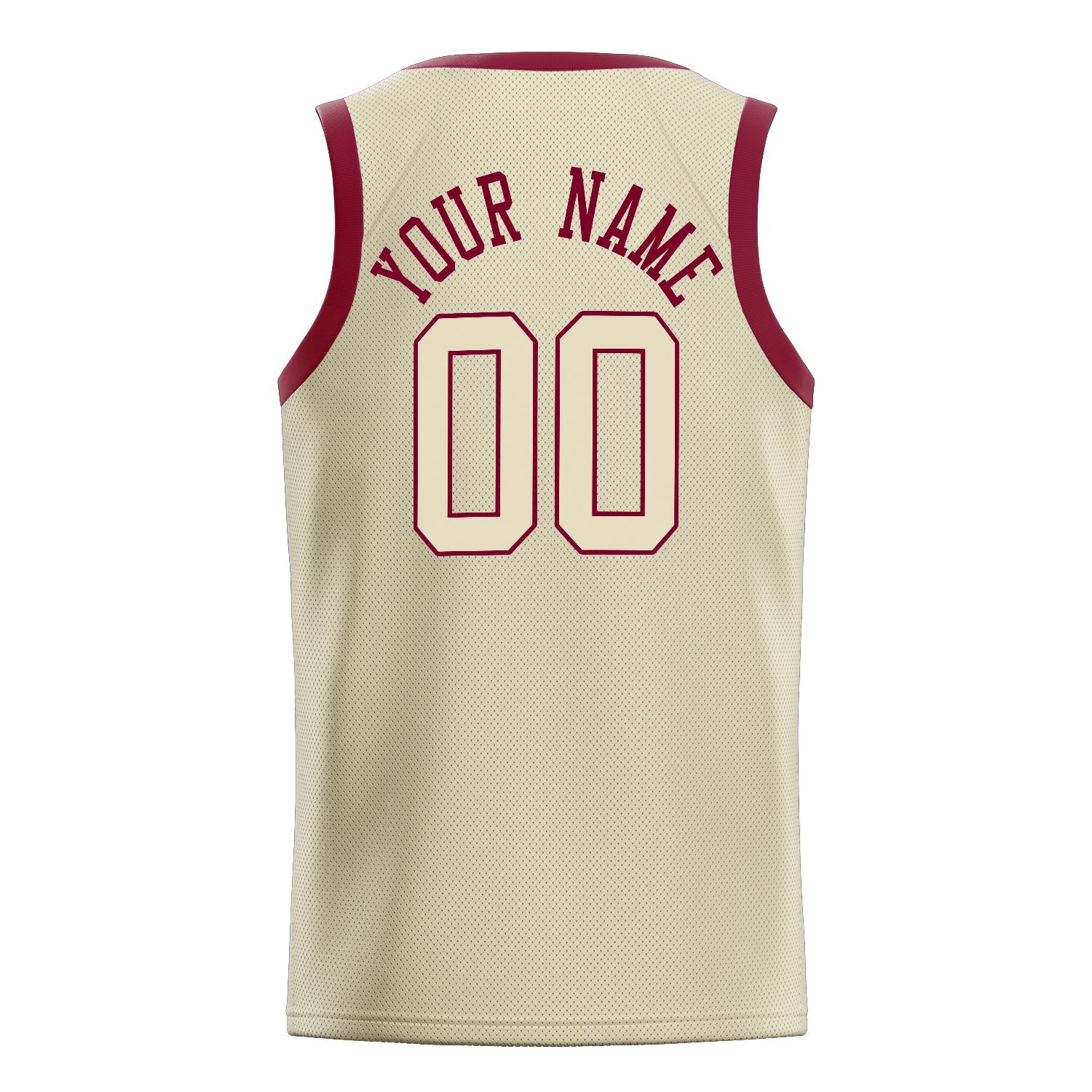 Custom Cream Maroon Solid-Color Basketball Jersey