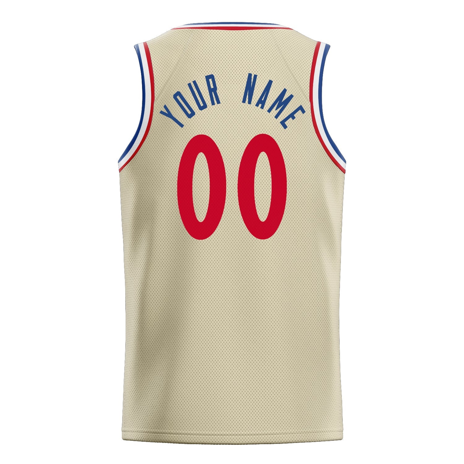 Custom Cream Red Solid-Color Basketball Jersey