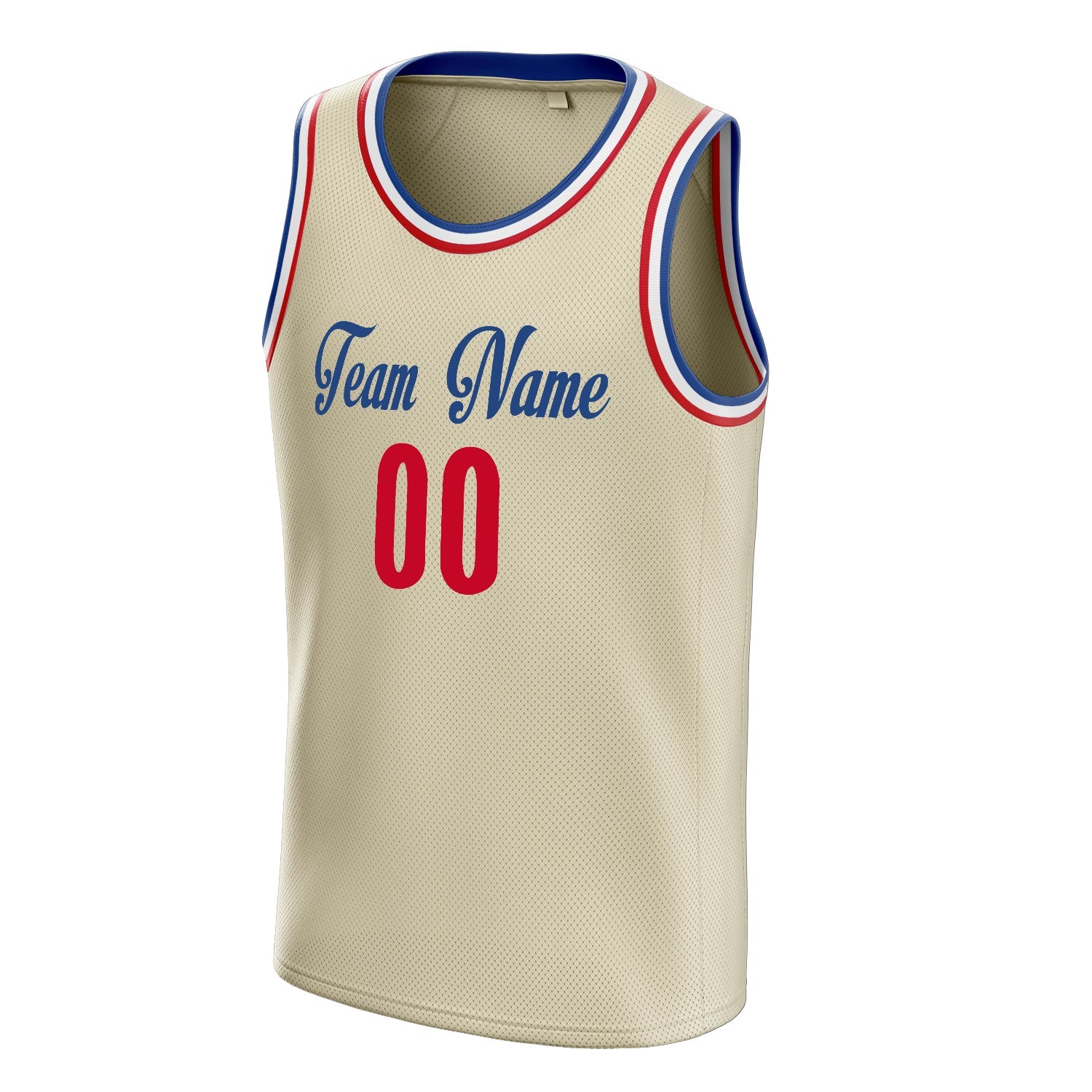 Custom Cream Red Solid-Color Basketball Jersey
