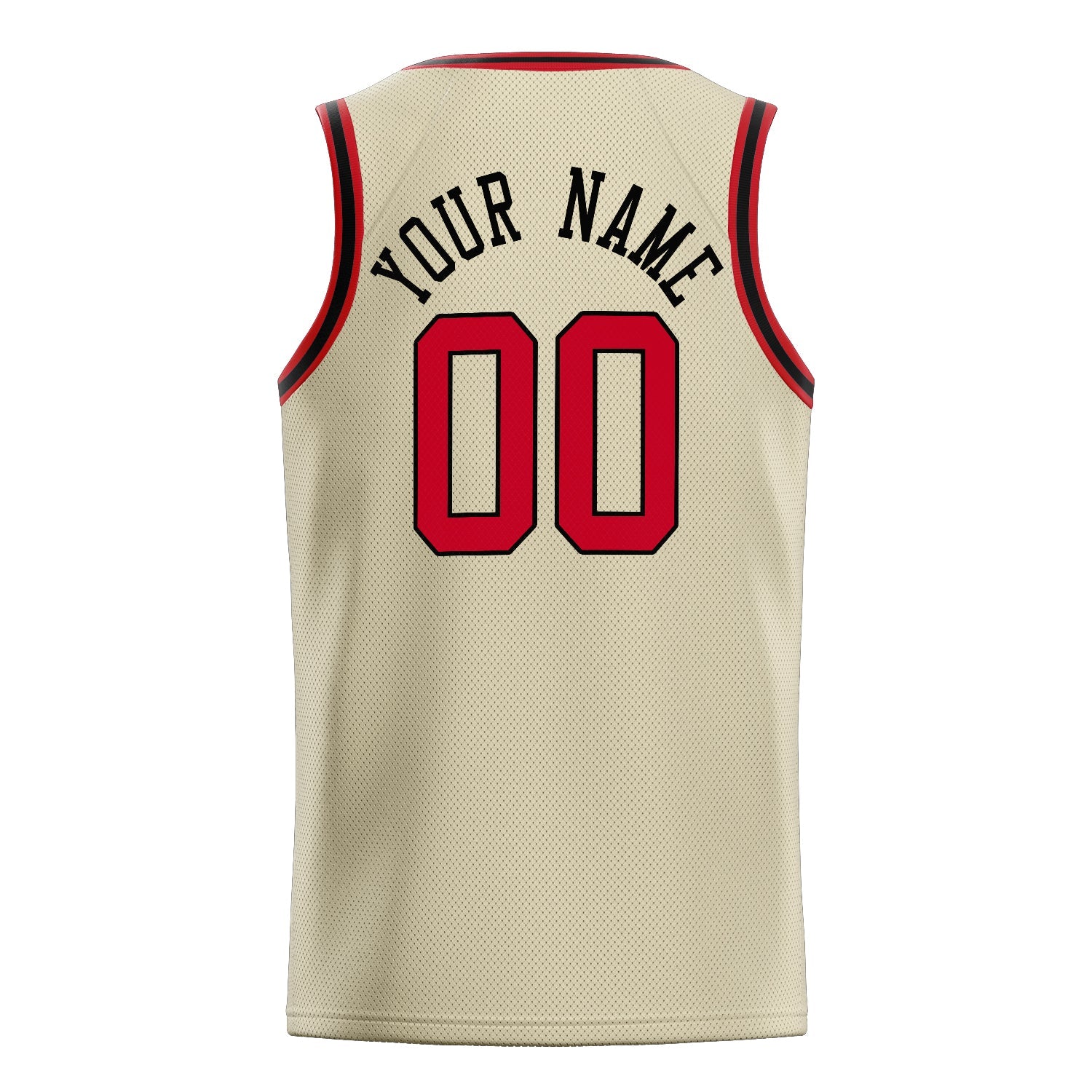 Custom Cream Red Solid-Color Basketball Jersey