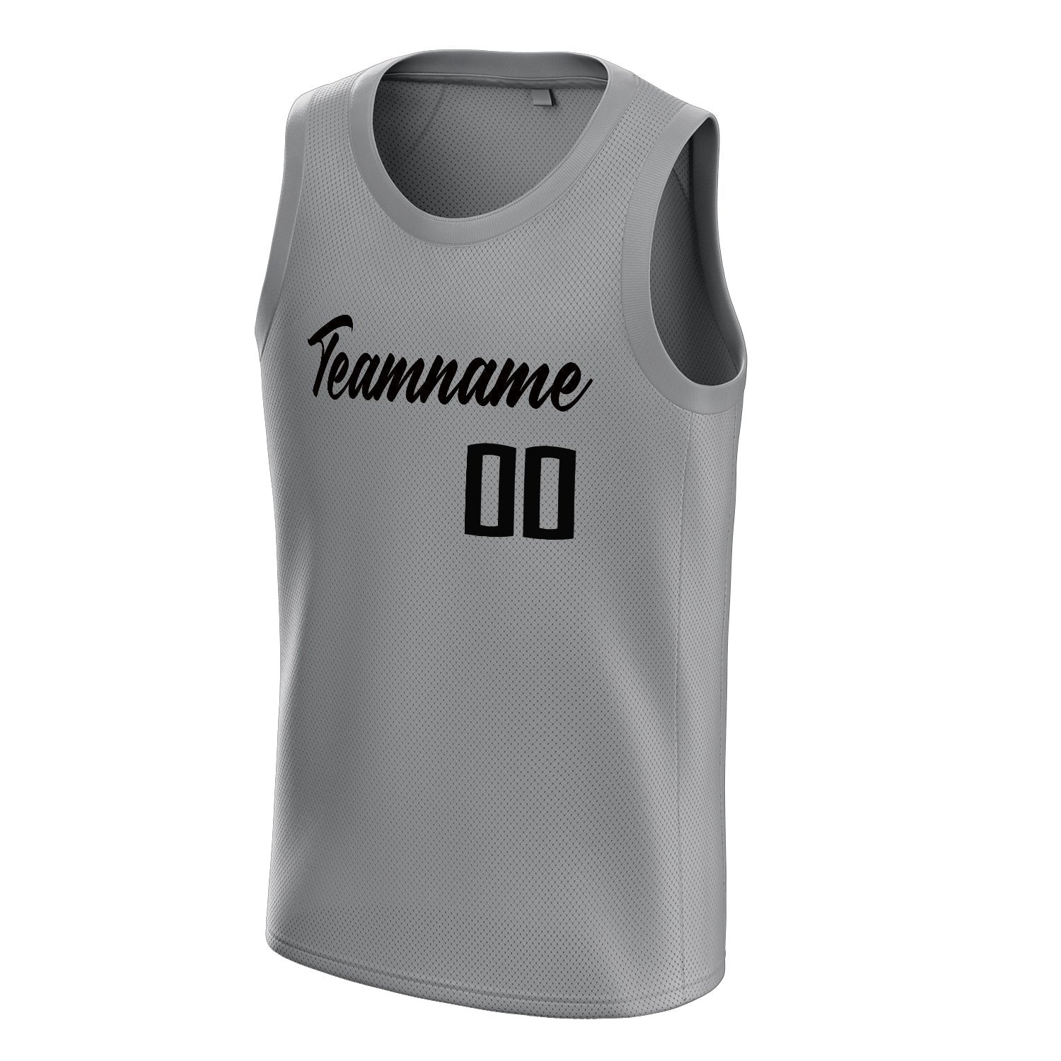 Custom Gray Black Solid-Color Basketball Jersey