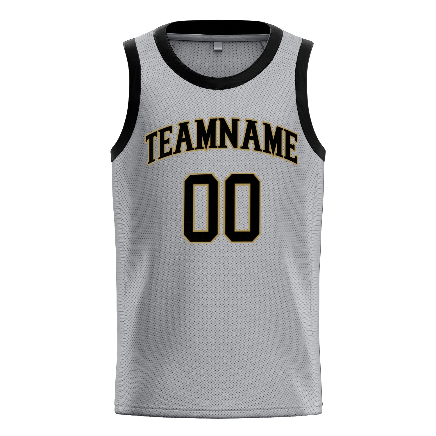 Custom Gray Black Solid-Color Basketball Jersey