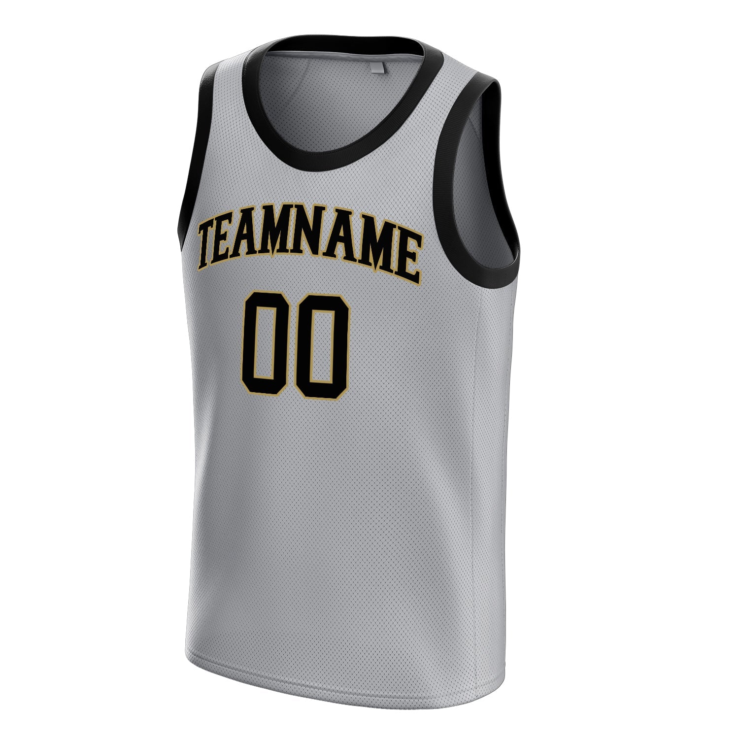Custom Gray Black Solid-Color Basketball Jersey
