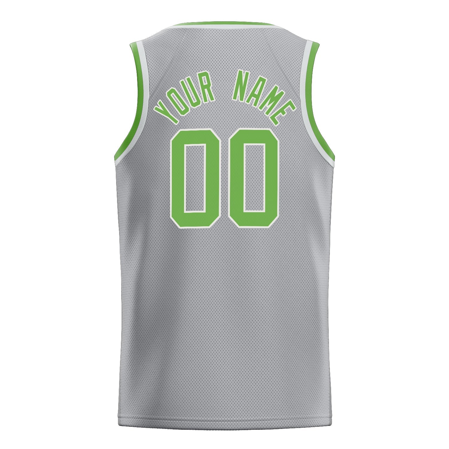 Custom Gray Neon-Green Solid-Color Basketball Jersey