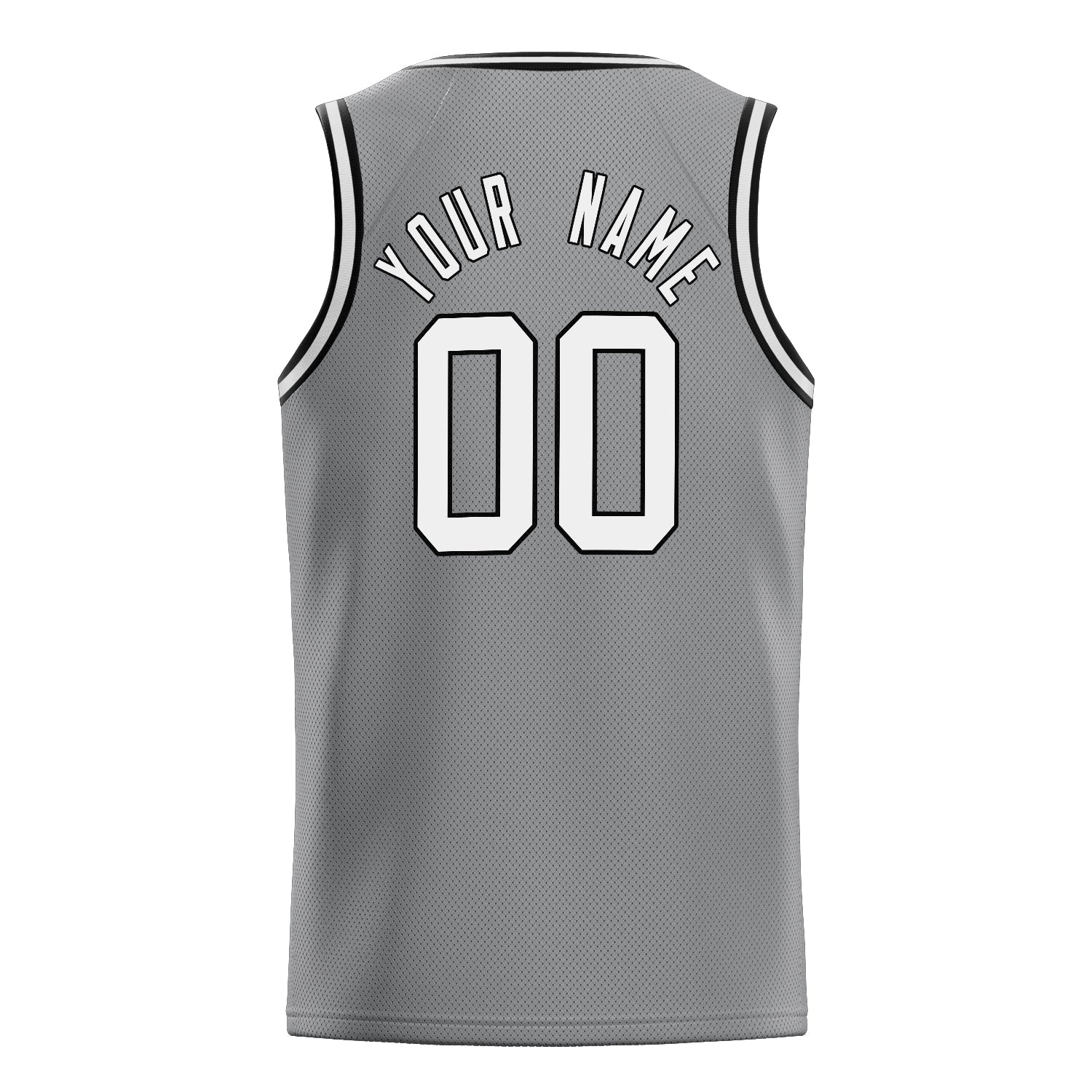Custom Gray White Solid-Color Basketball Jersey