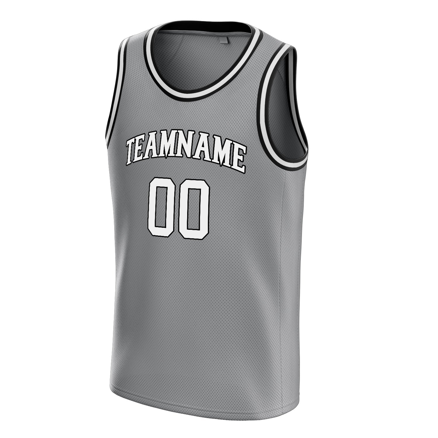 Custom Gray White Solid-Color Basketball Jersey