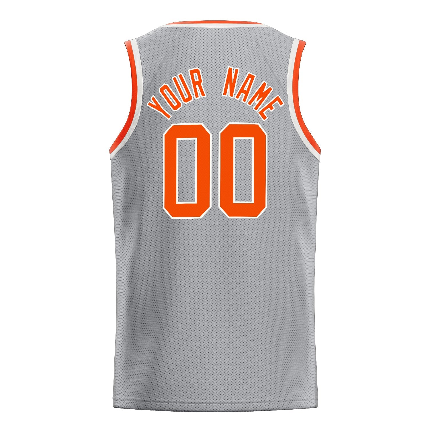 Custom Gray Orange Solid-Color Basketball Jersey