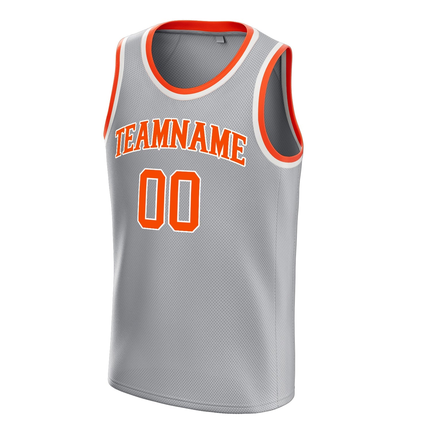 Custom Gray Orange Solid-Color Basketball Jersey