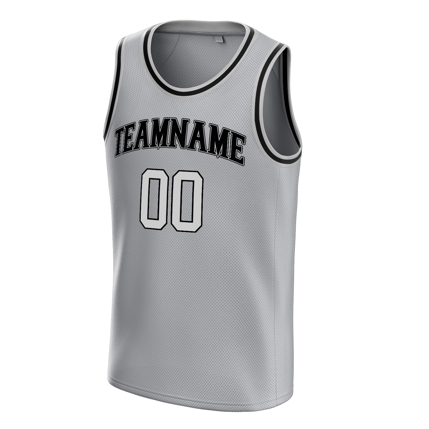 Custom Gray Black Solid-Color Basketball Jersey