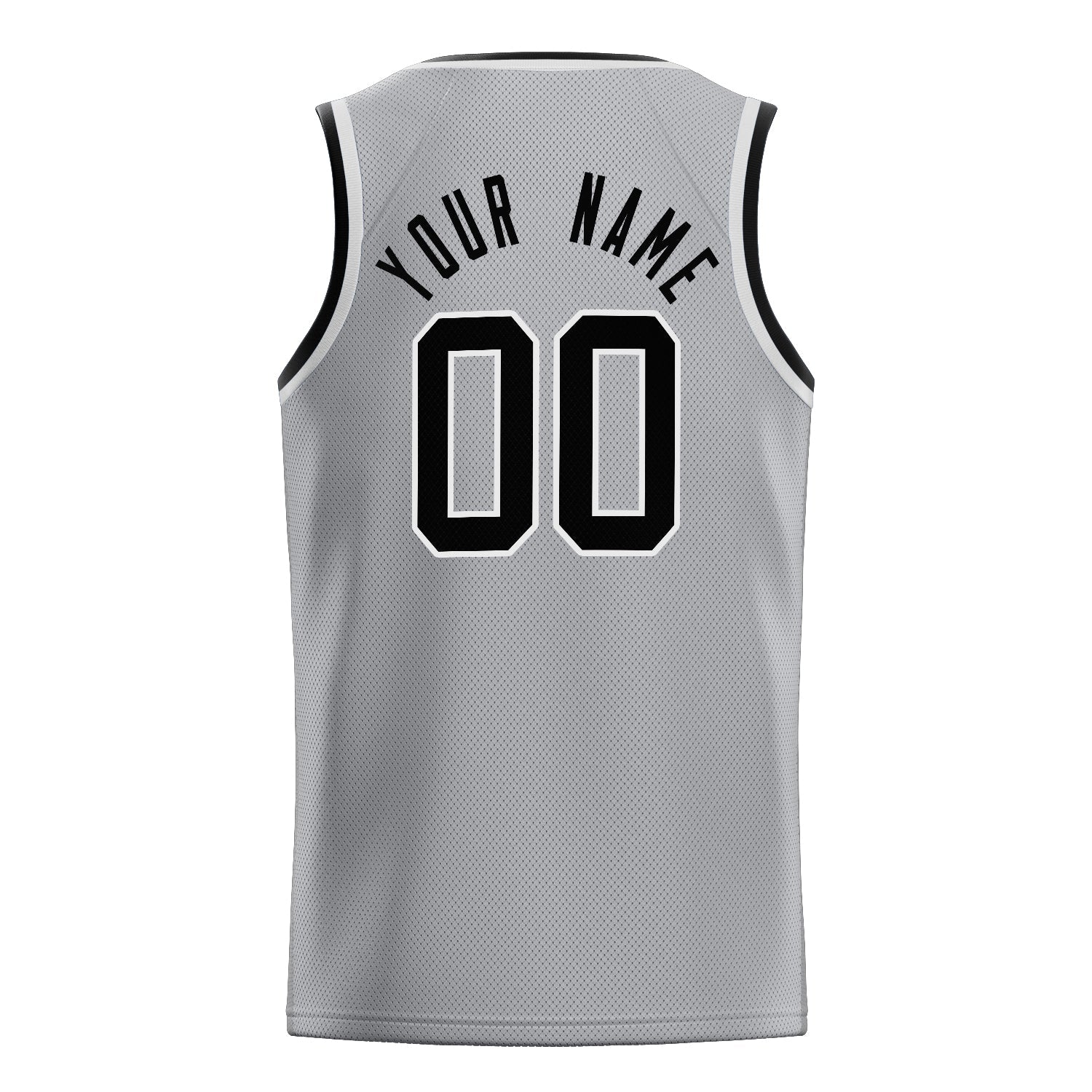 Custom Gray Black Solid-Color Basketball Jersey