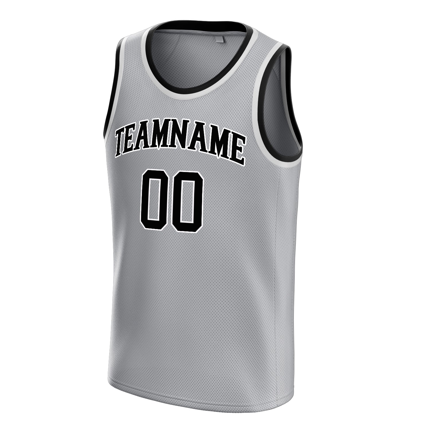 Custom Gray Black Solid-Color Basketball Jersey