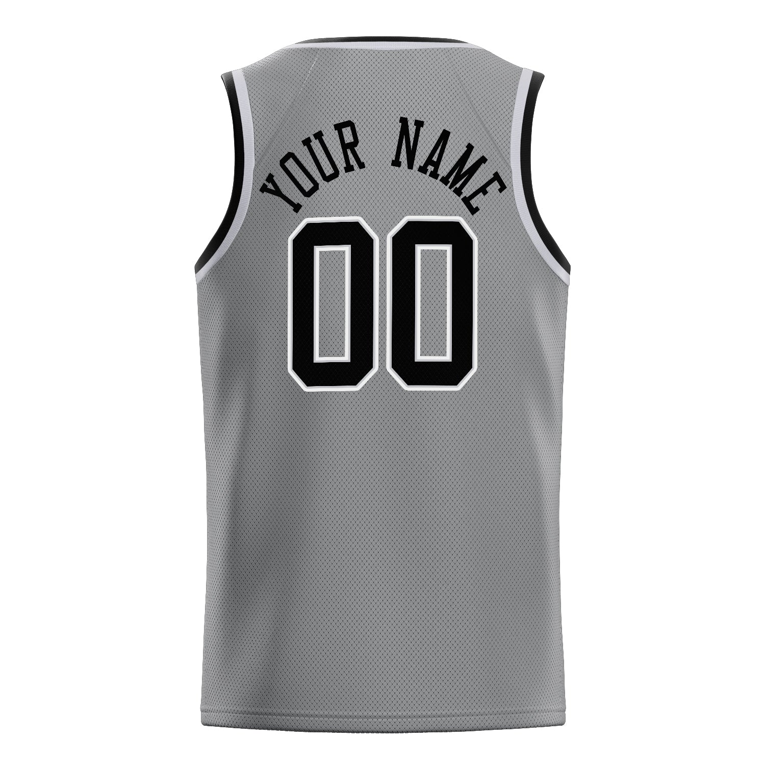 Custom Gray Black Solid-Color Basketball Jersey