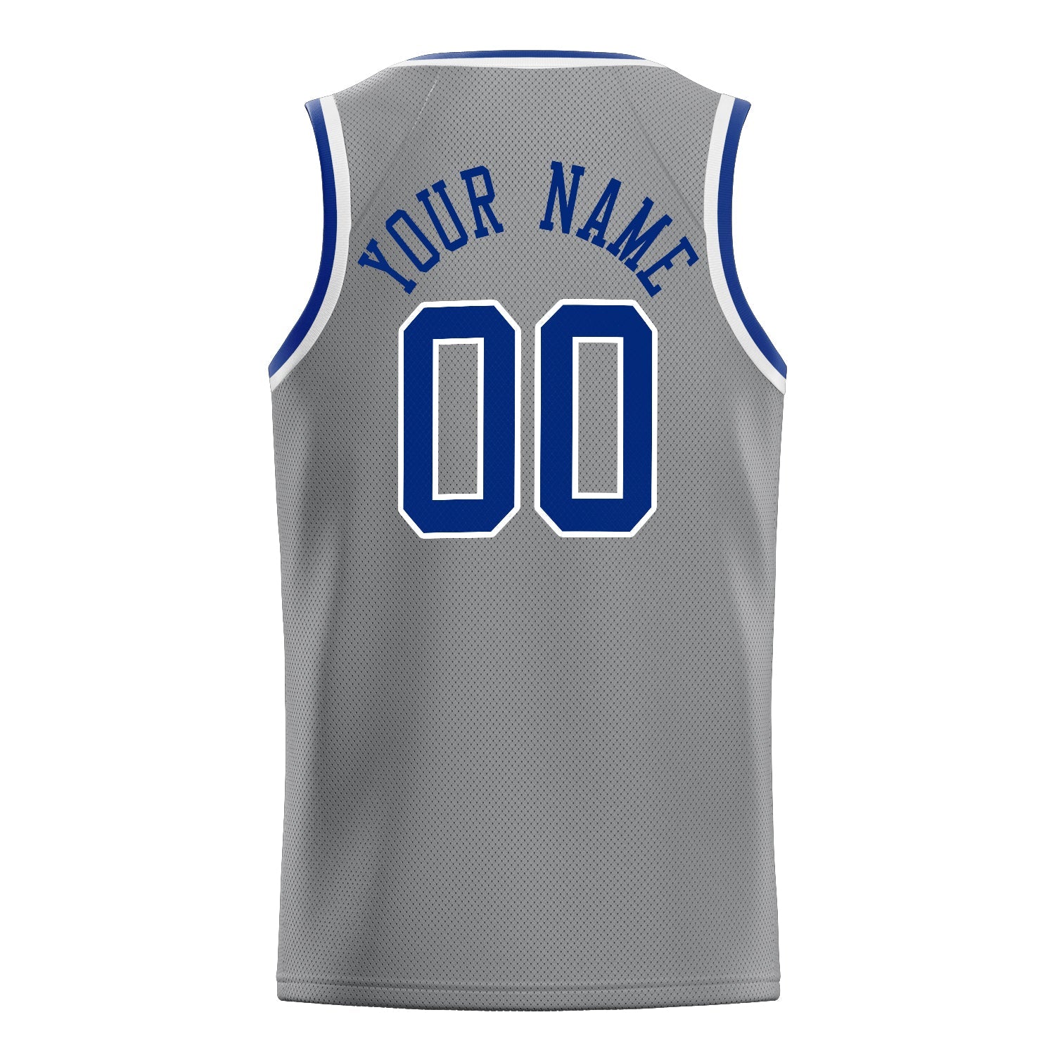 Custom Gray Royal Solid-Color Basketball Jersey